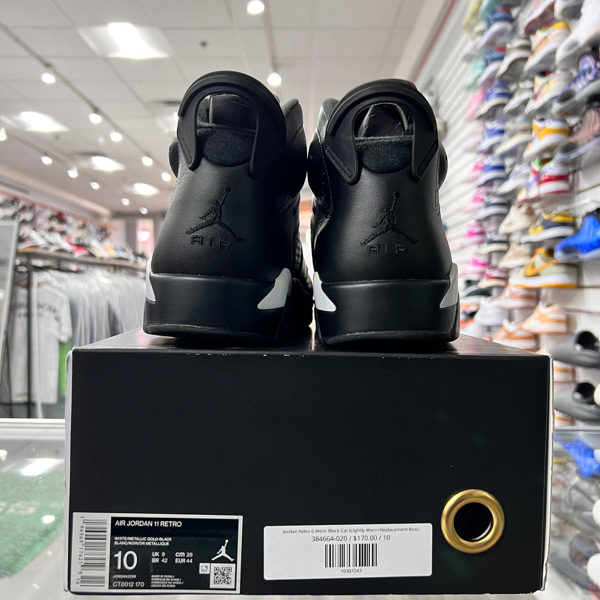 Jordan Retro 6 Mens Black Cat (Lightly Worn+Replacement Box)