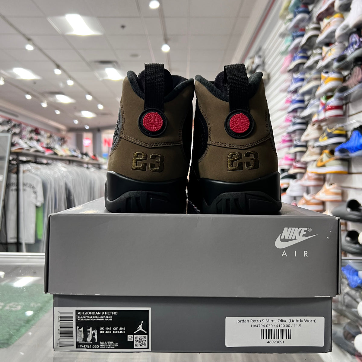 Jordan Retro 9 Mens Olive (Lightly Worn)