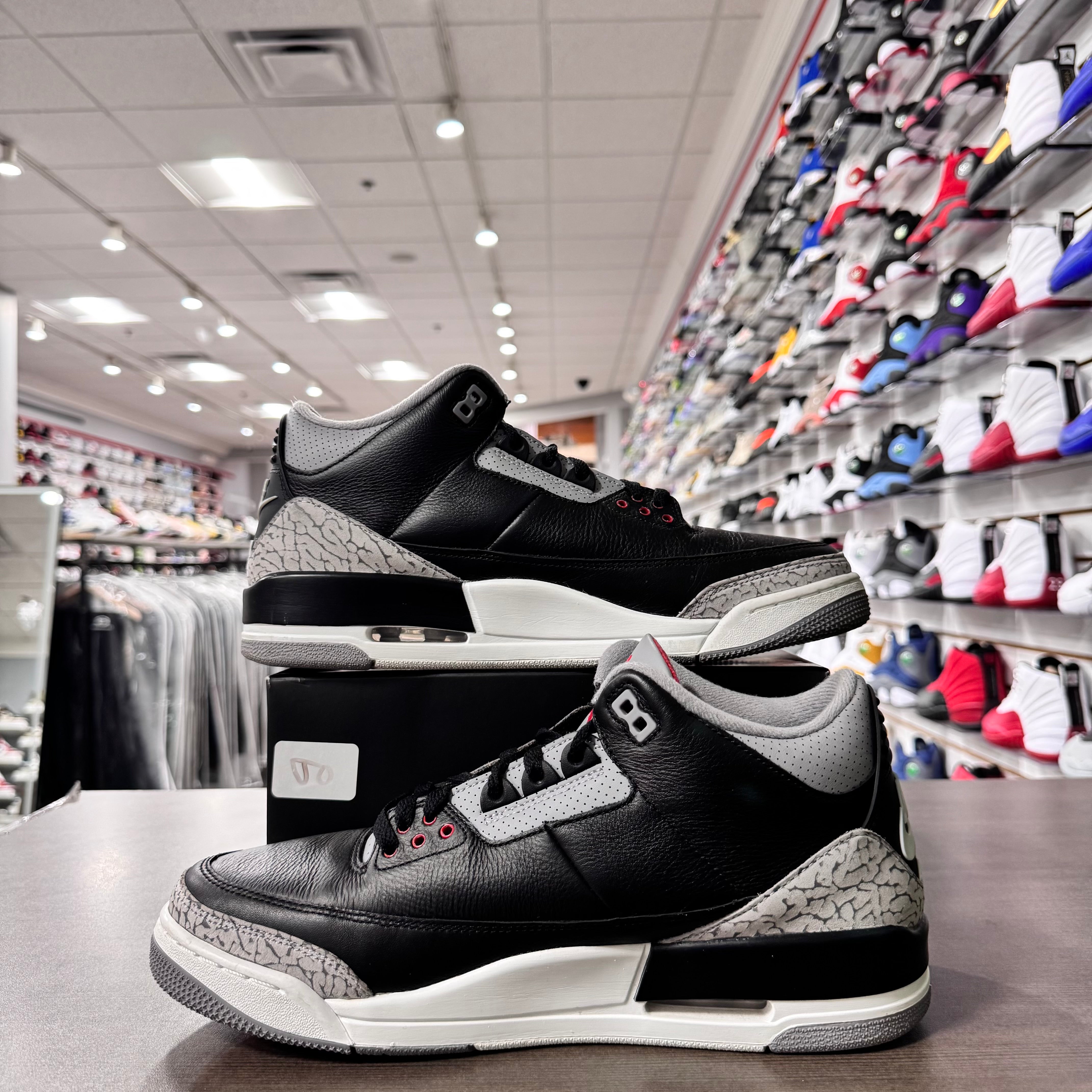 Jordan Retro 3 Mens Black Cement (Lightly Worn)