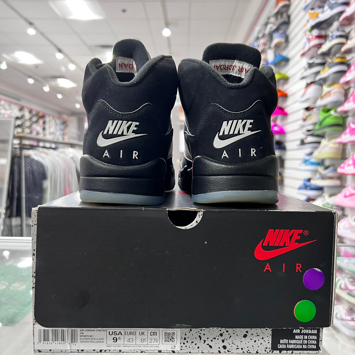 Jordan Retro 5 Mens Black Metallic (Lightly Worn)