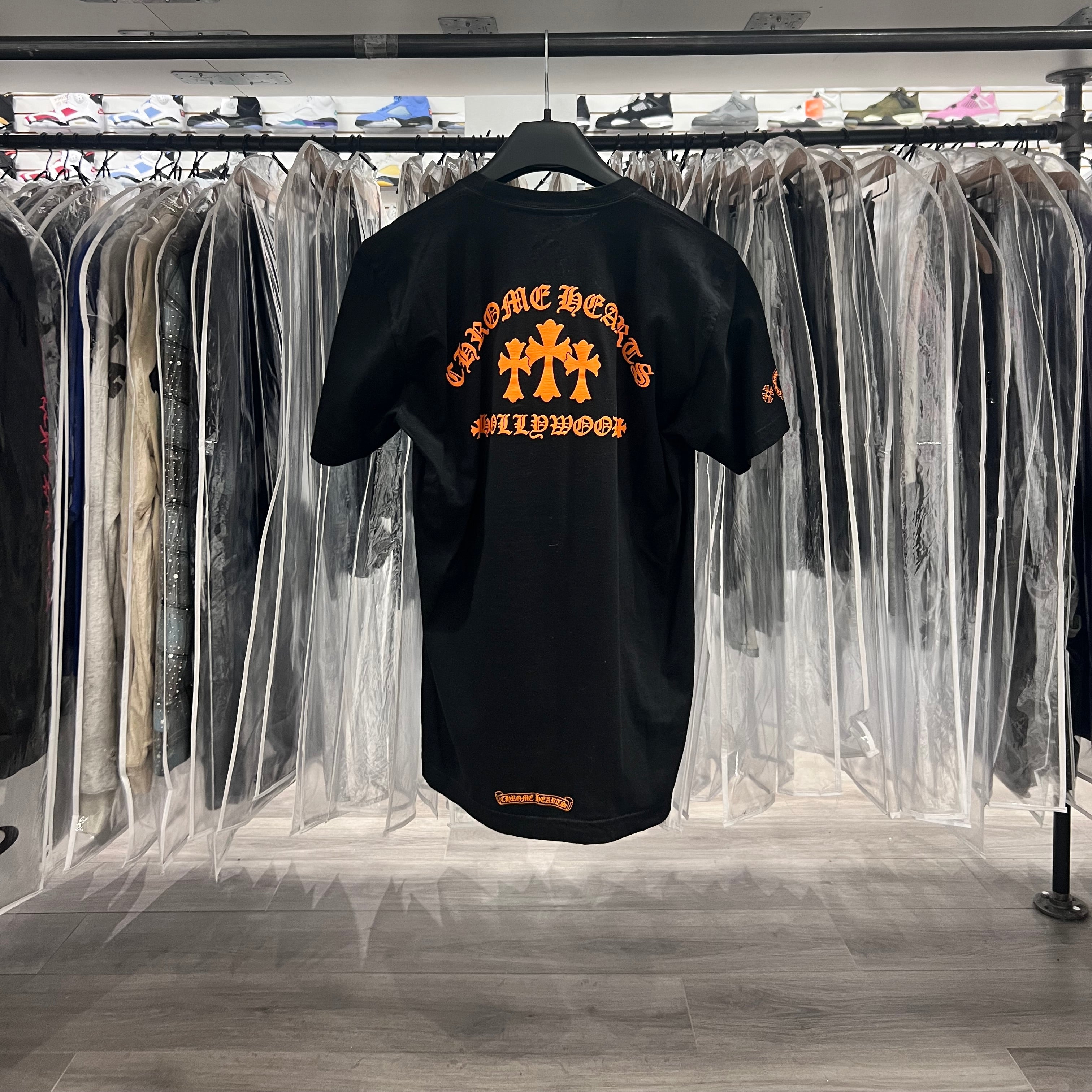 Chrome Hearts Cemetery Crosses Tee Black Orange (Lightly Used)