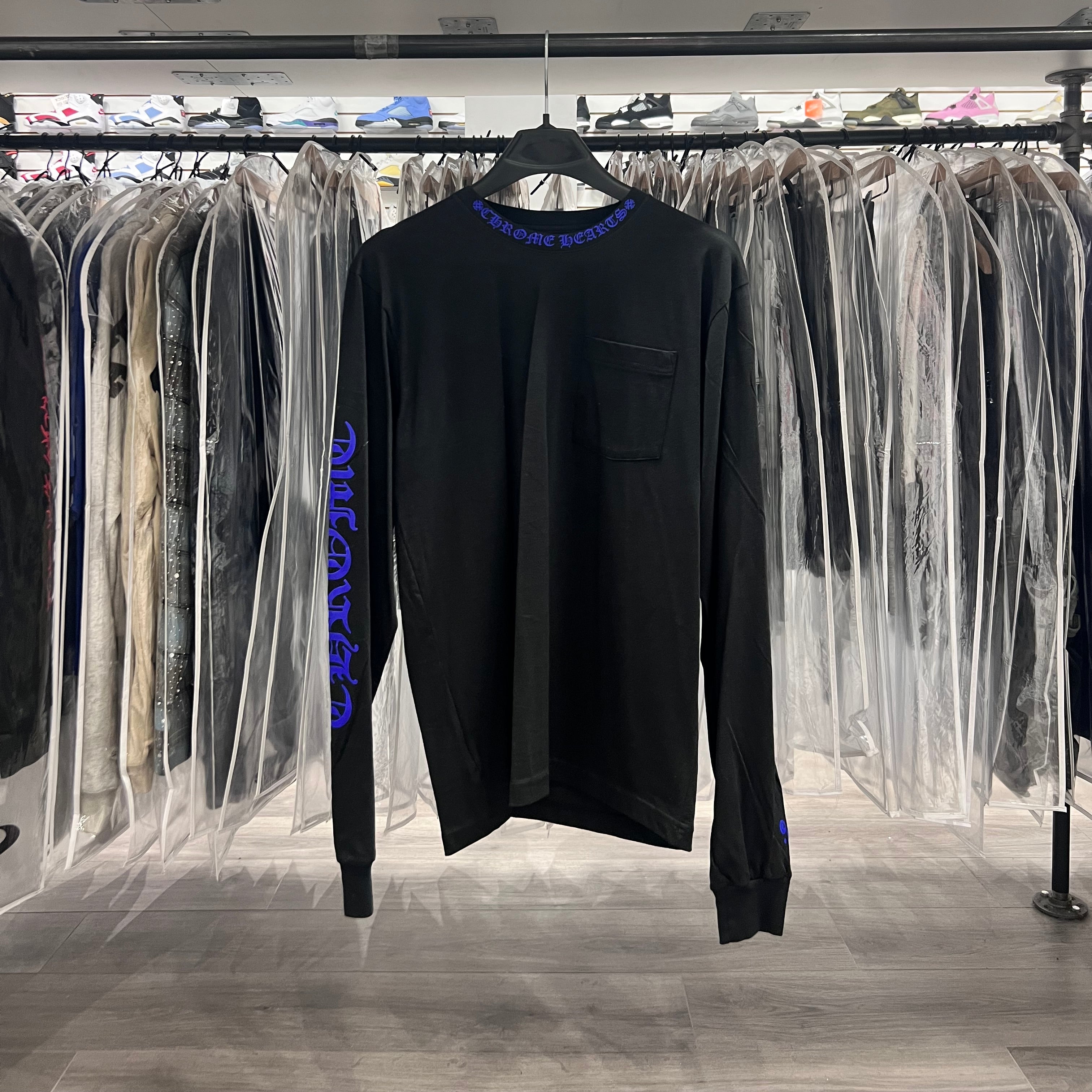 Chrome Hearts 1988 Neck Logo Long-Sleeve Tee Blue