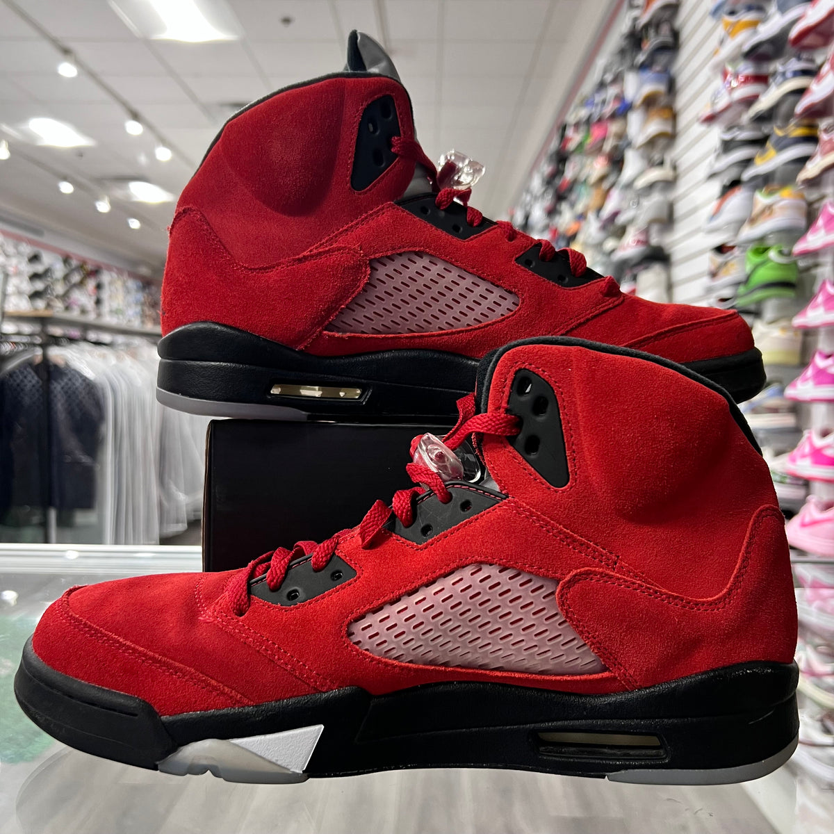 Jordan Retro 5 Mens Ragging Bull Red (Lightly Worn+Replacement Box)