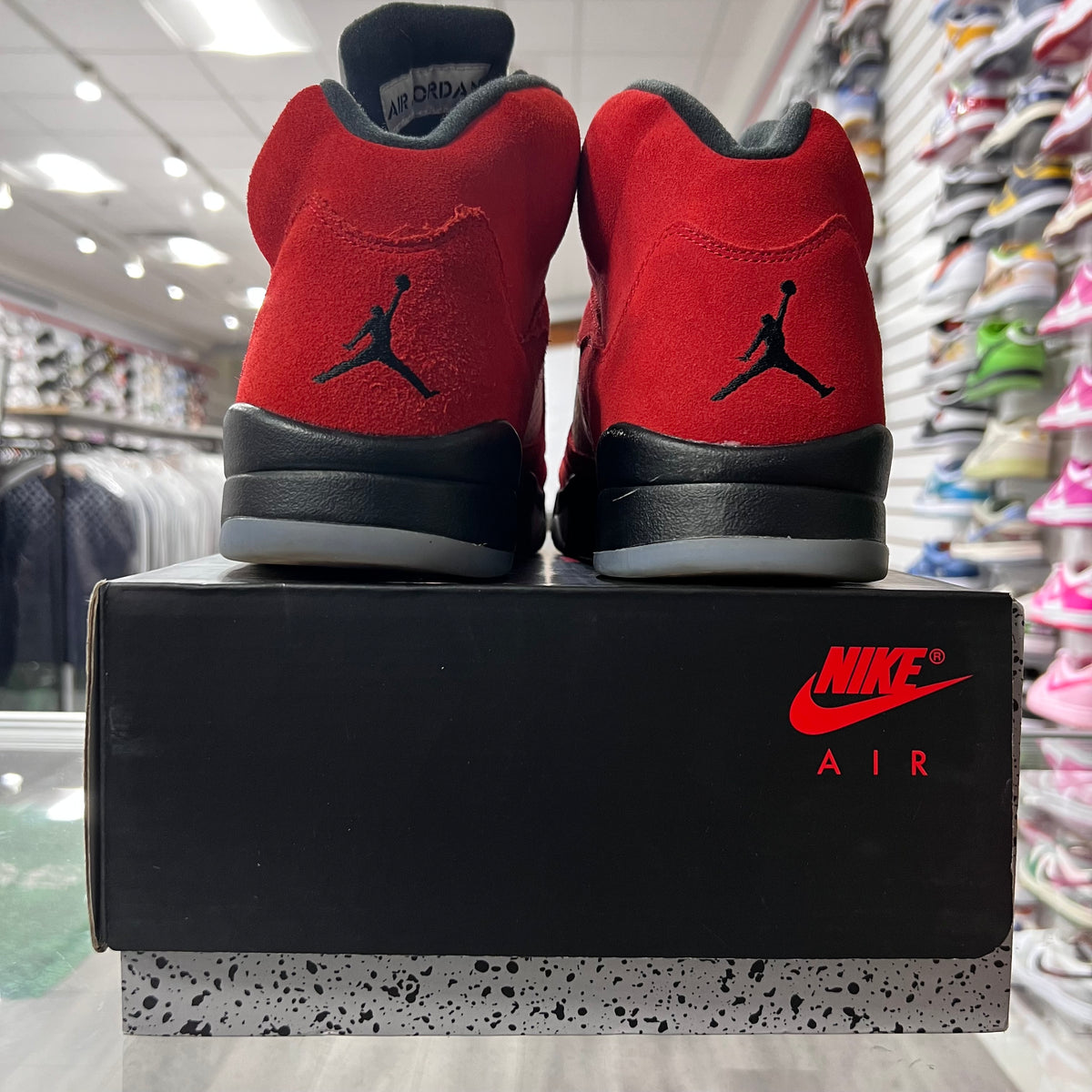 Jordan Retro 5 Mens Ragging Bull Red (Lightly Worn+Replacement Box)