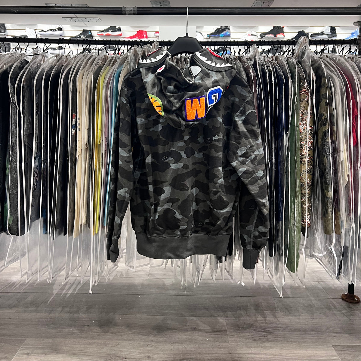 A Bathing Ape Black Camo Hoodie (Lightly Worn)