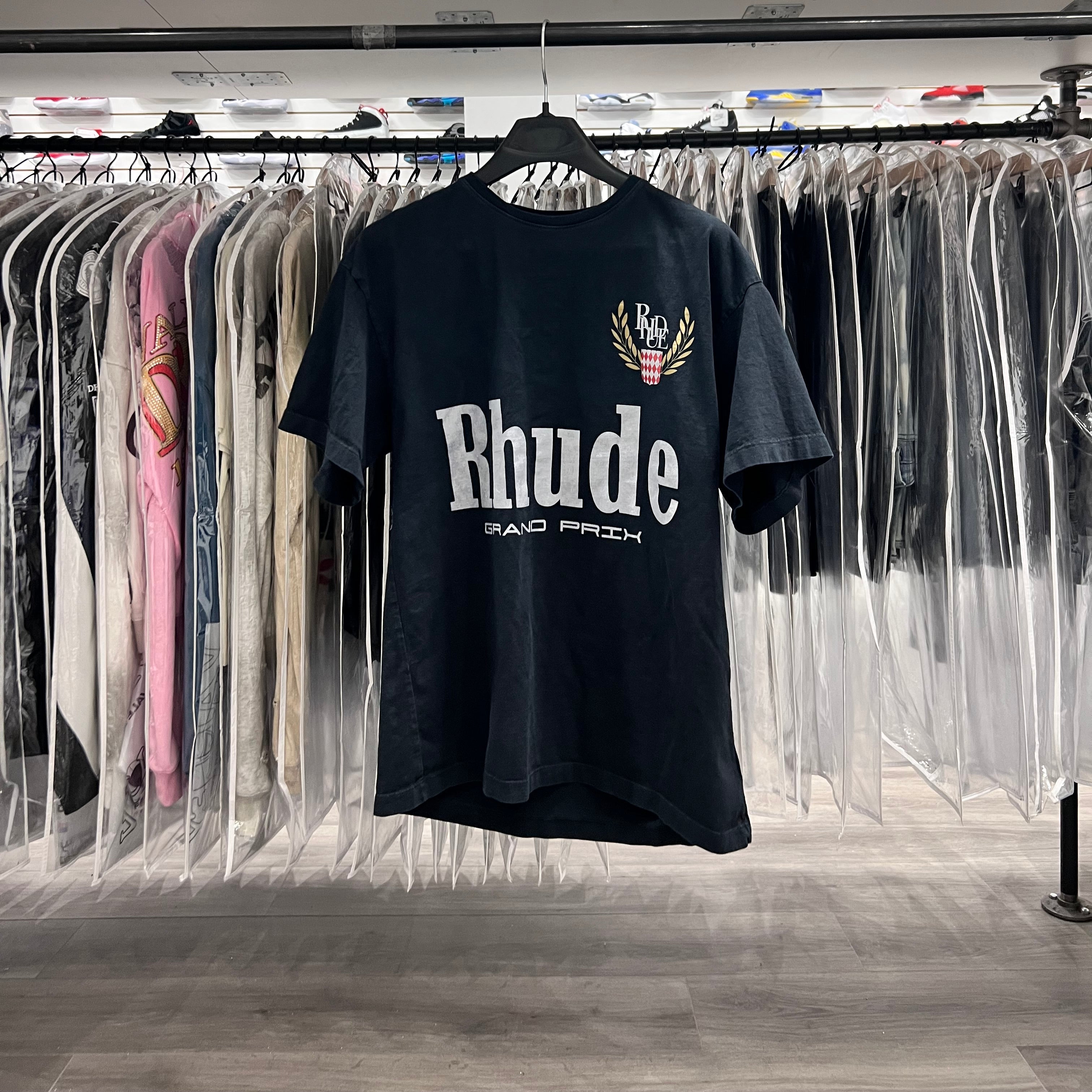 Rhude Grand Prix Tee Black (Lightly Worn)