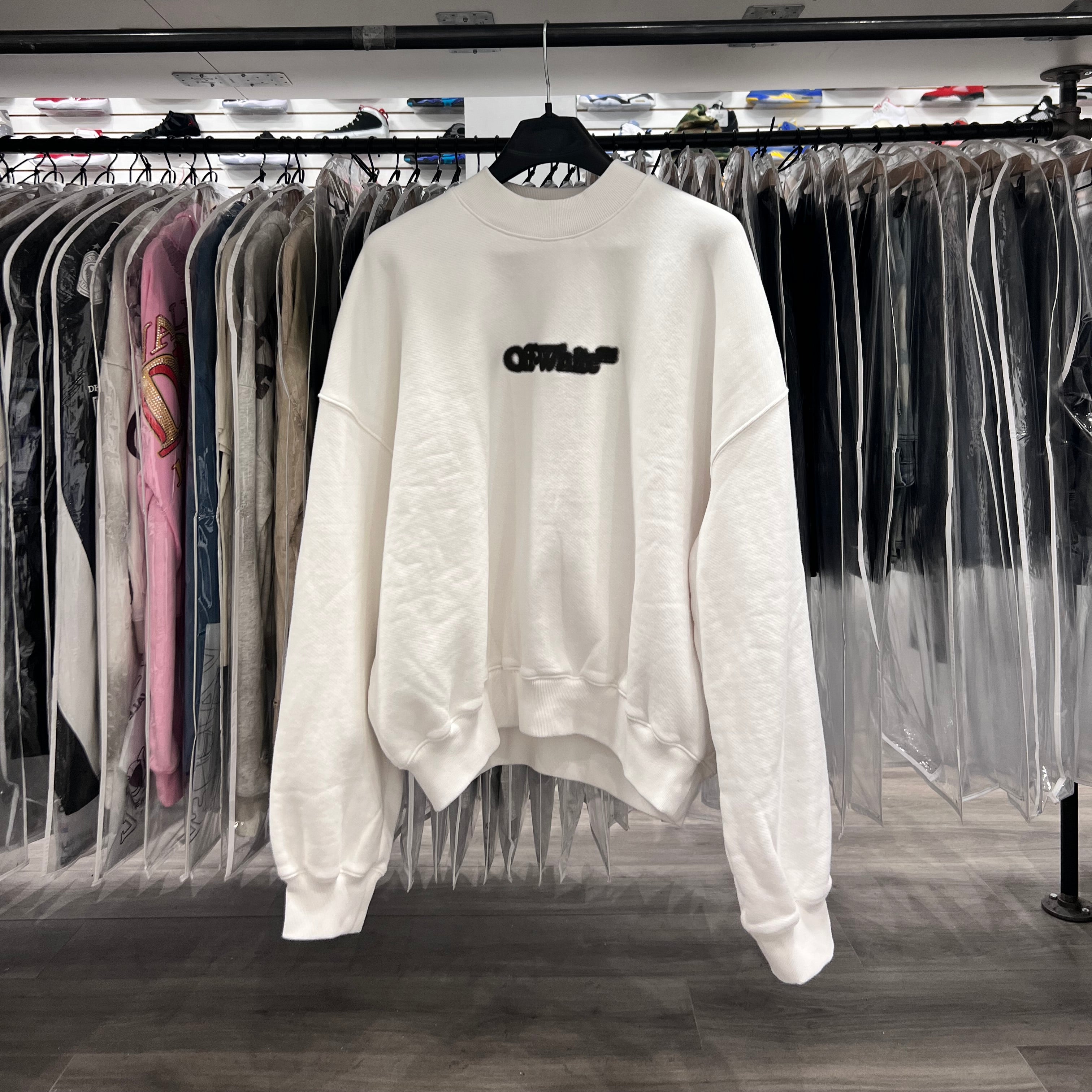 Off White Spray Logo Crewneck White (Lightly Worn)