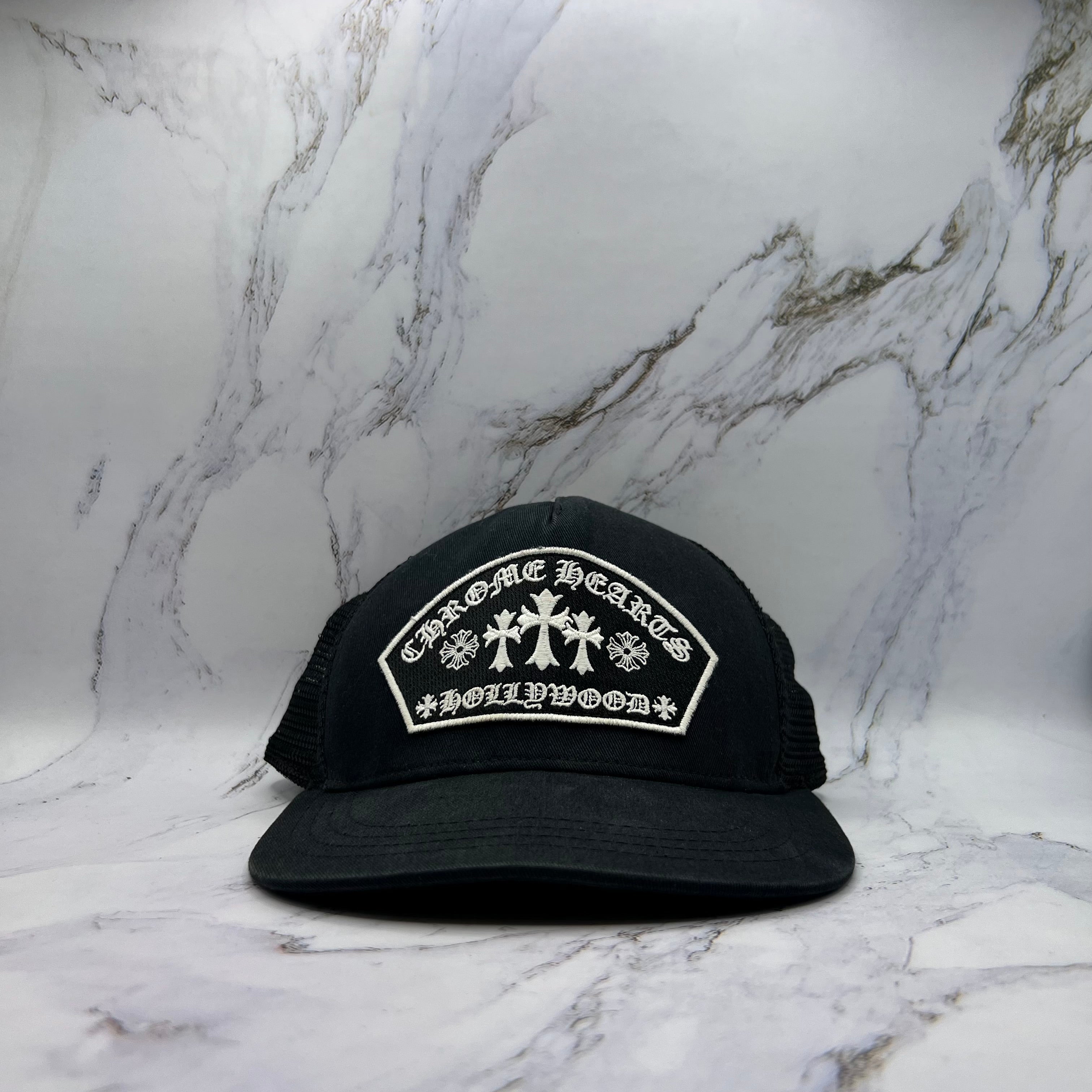 Chrome Hearts Triple Cross Embroidered Hat Black (Lightly Worn)