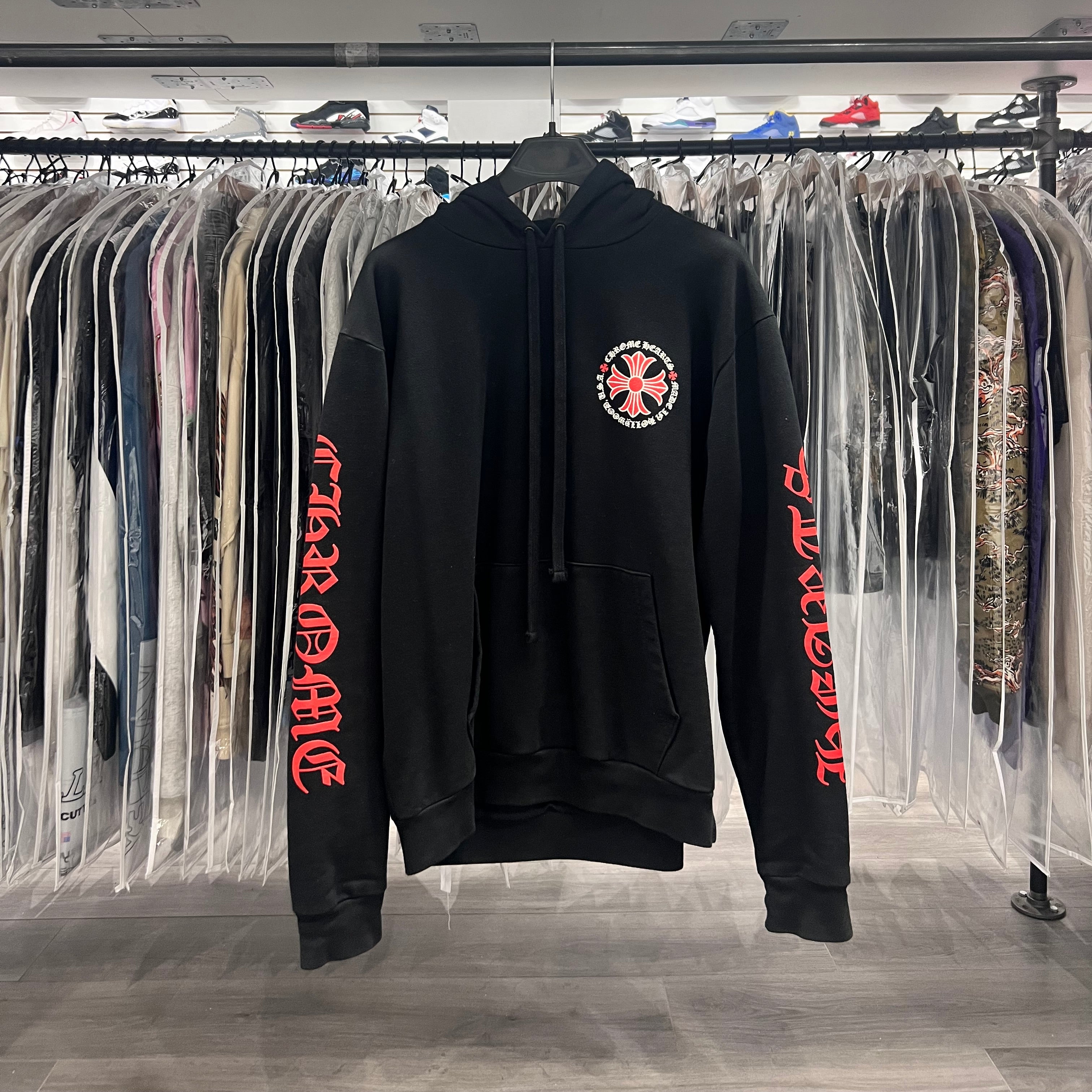 Chrome Hearts Hollywood CH Logo Hoodie Black Red (Lightly Worn)