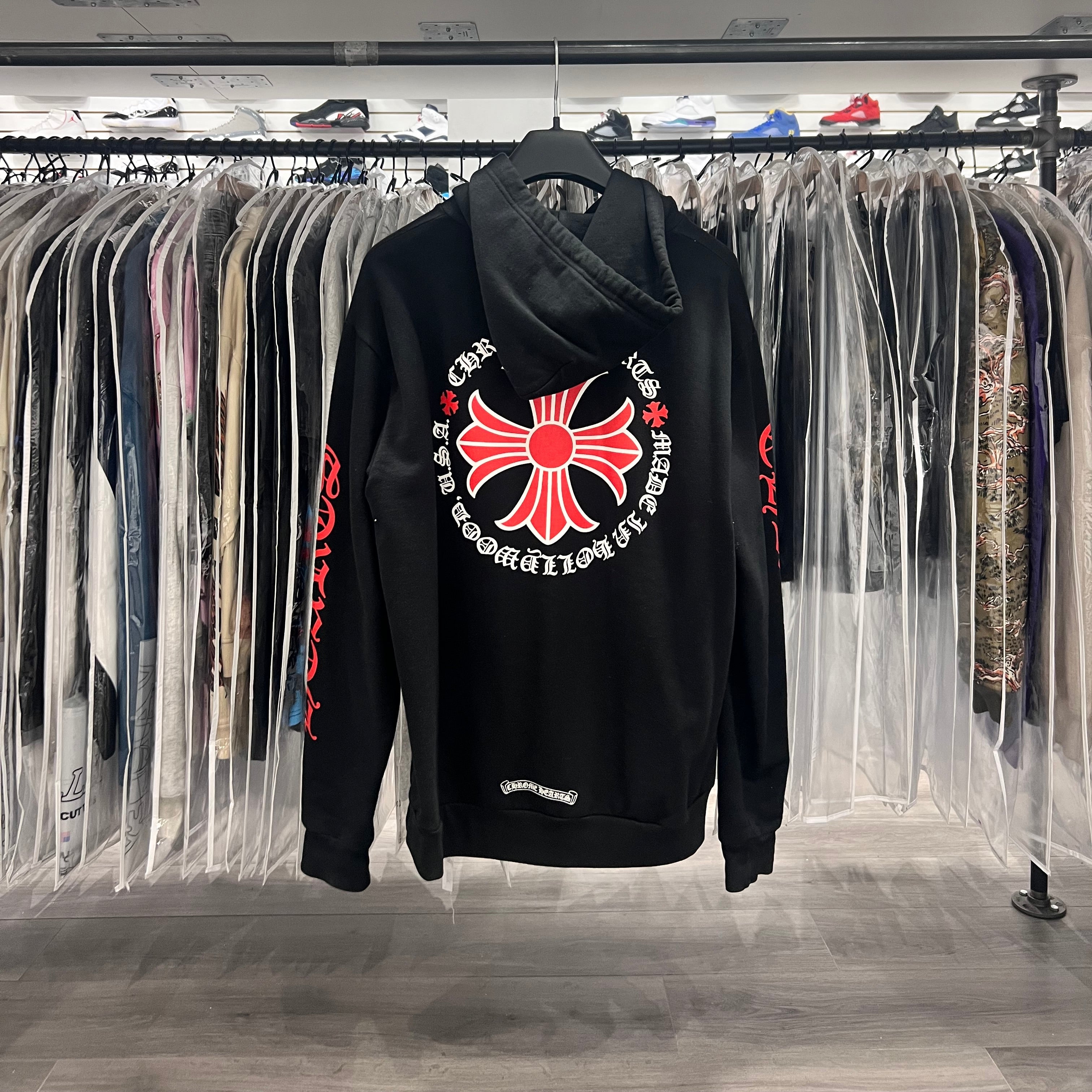Chrome Hearts Hollywood CH Logo Hoodie Black Red (Lightly Worn)