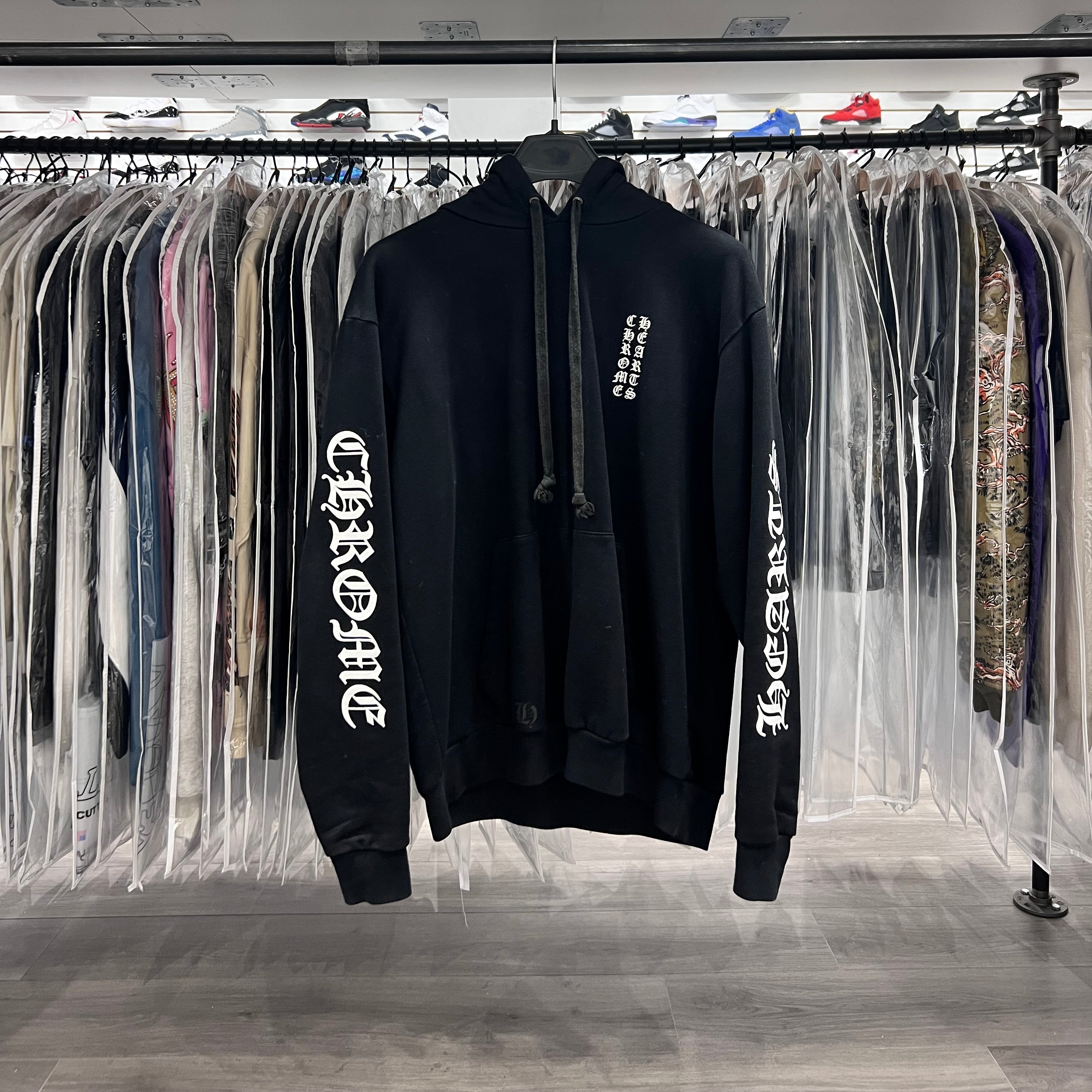 Chrome Hearts F*** You Vertical Logo Hoodie Black (Lightly Worn)