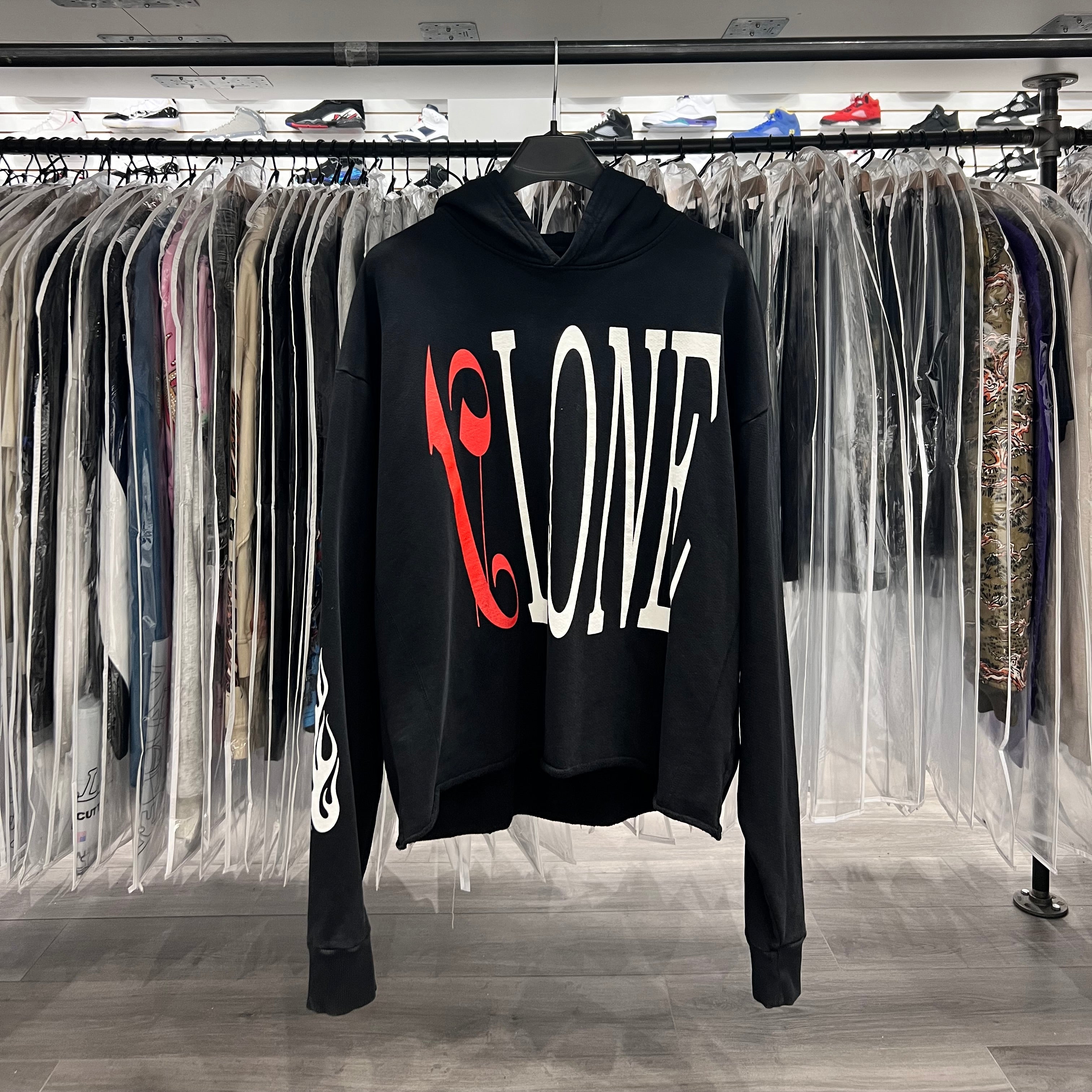 Palm Angels X Vlone Hoodie Black Red (Lightly Worn)