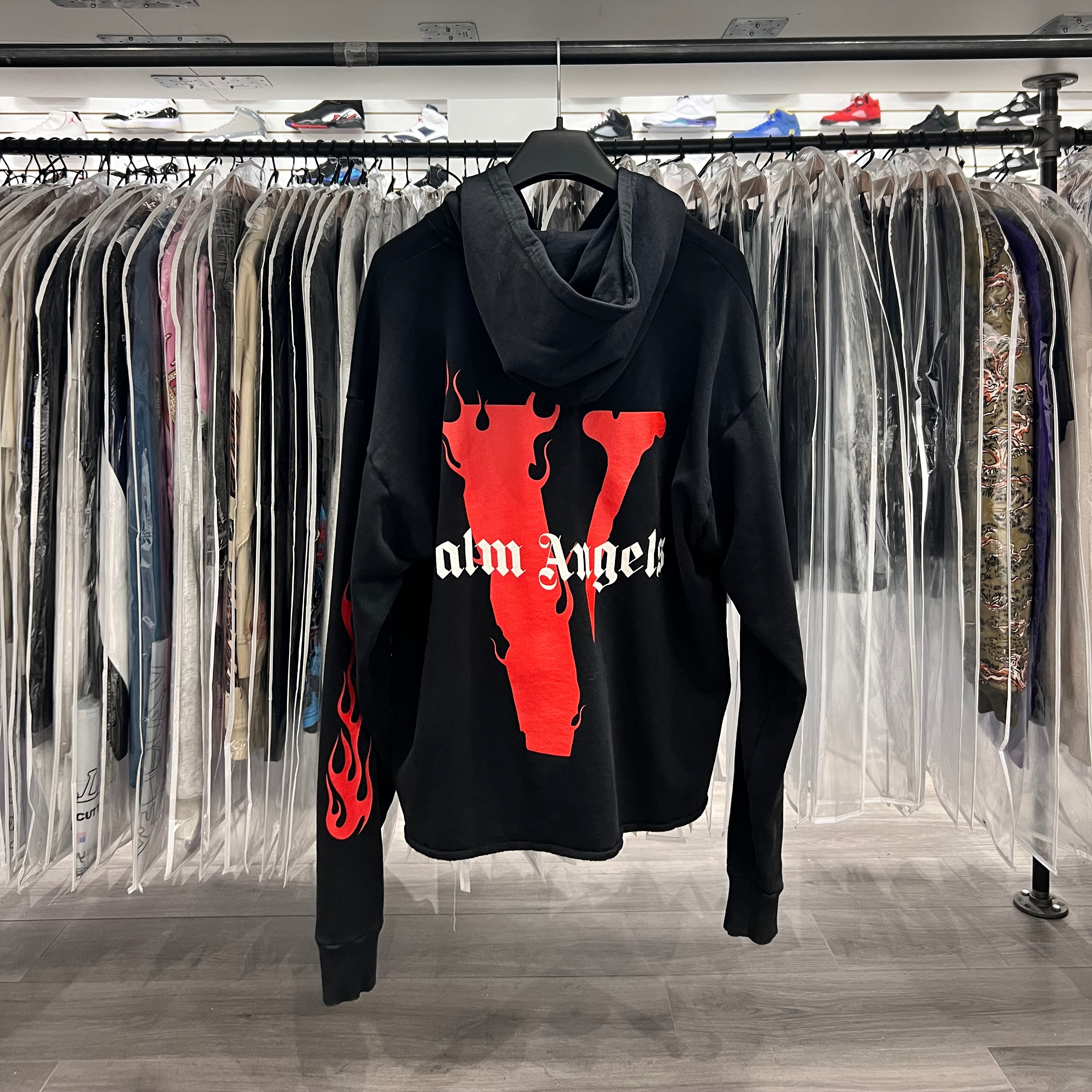 Palm Angels X Vlone Hoodie Black Red (Lightly Worn)