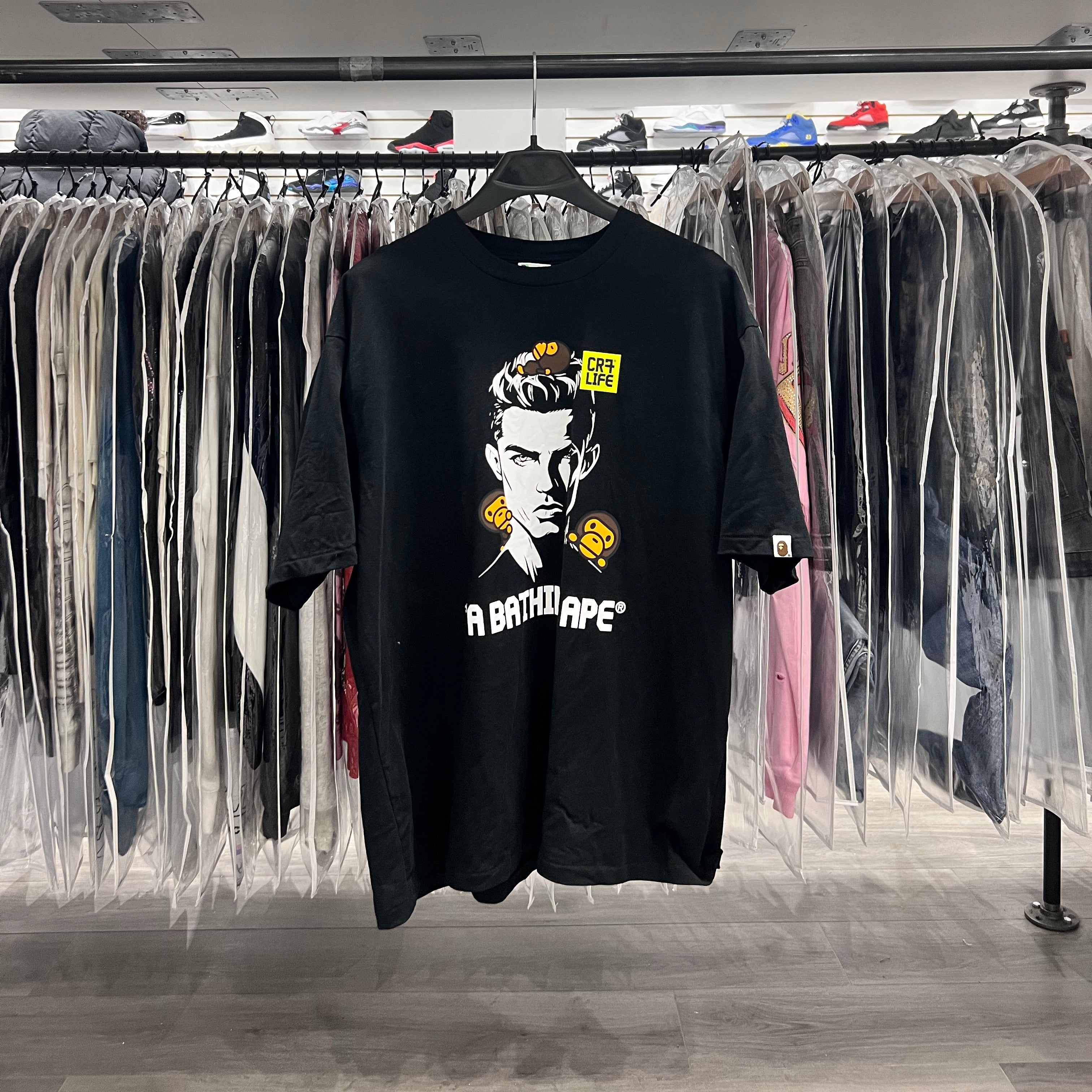 A Bathing Ape X Baby Milo CR7 Life Tee Black (Lightly Worn)