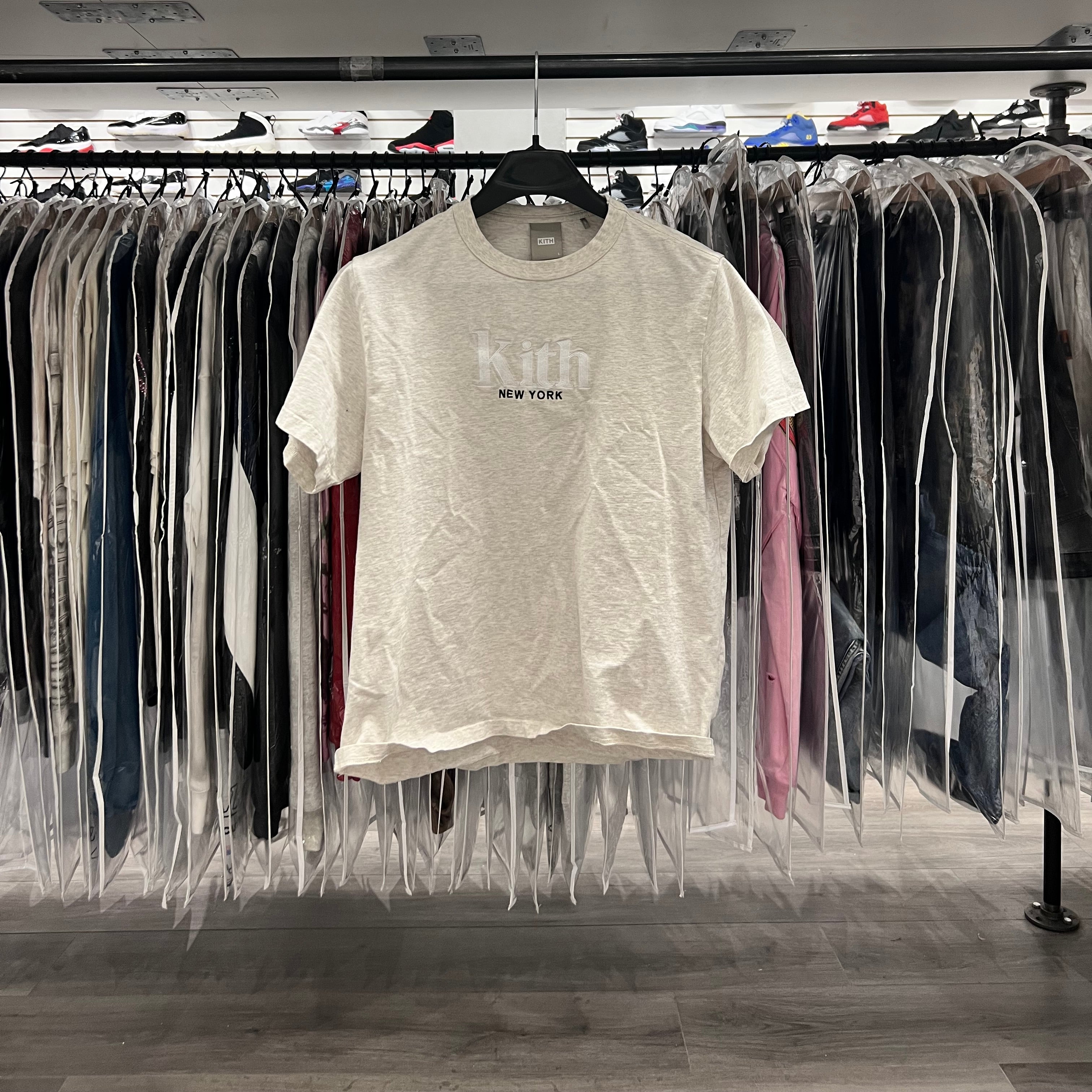 Kith NY Box Logo Tee Light Oatmeal (Lightly Worn)