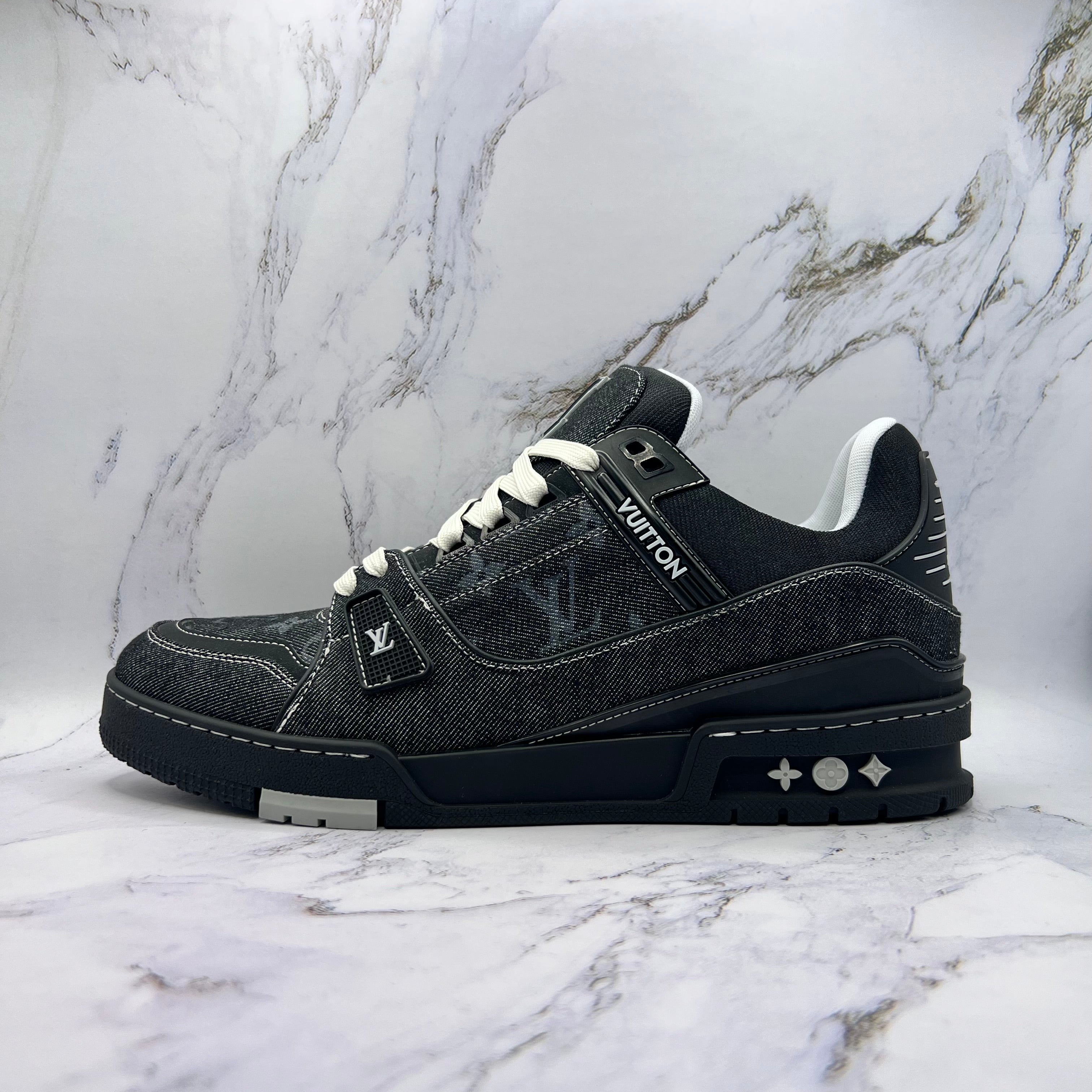 Louis Vuitton Trainers Black Denim (Replacement Box)