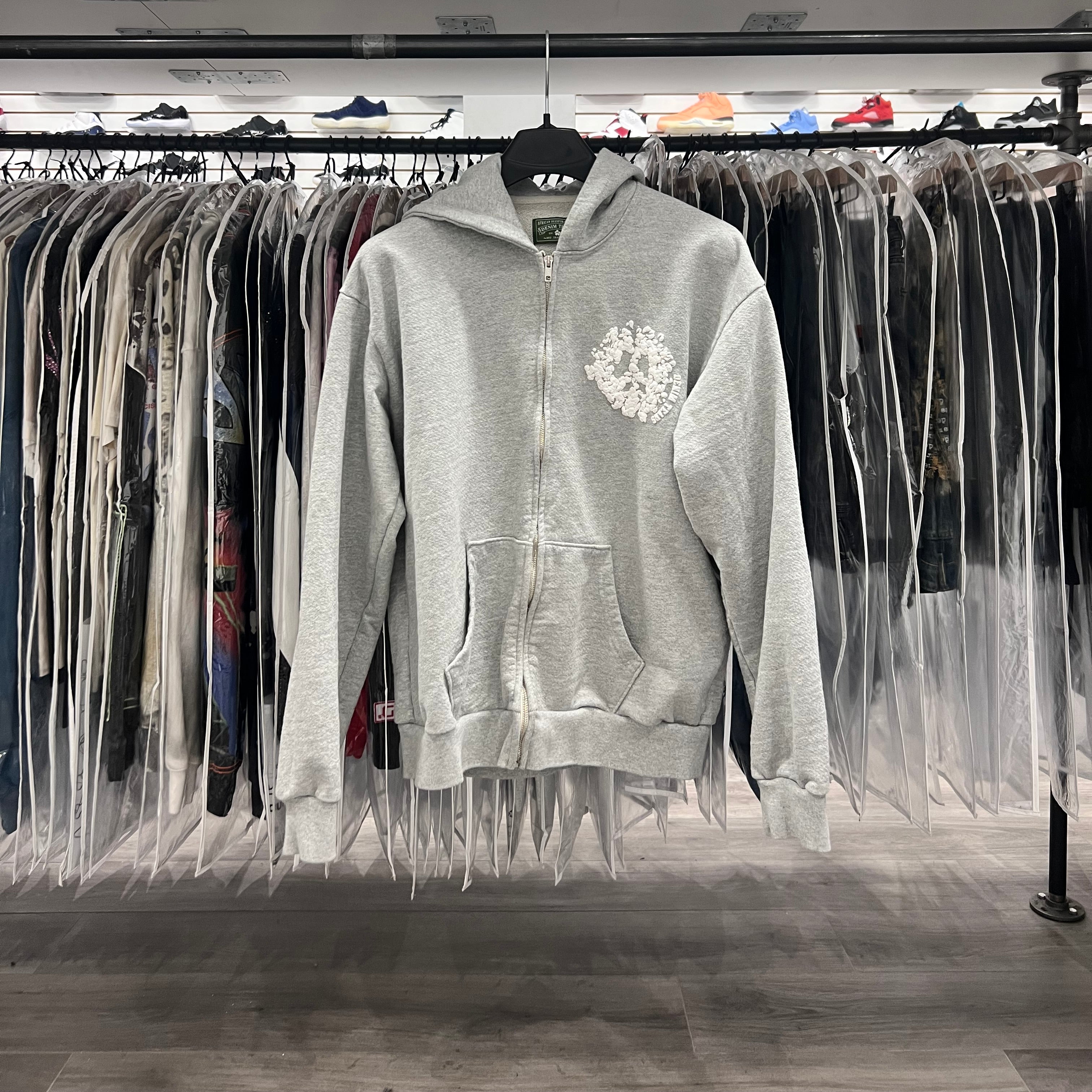 Denim Tears Grey University Zip Up Hoodie (Lightly Worn)