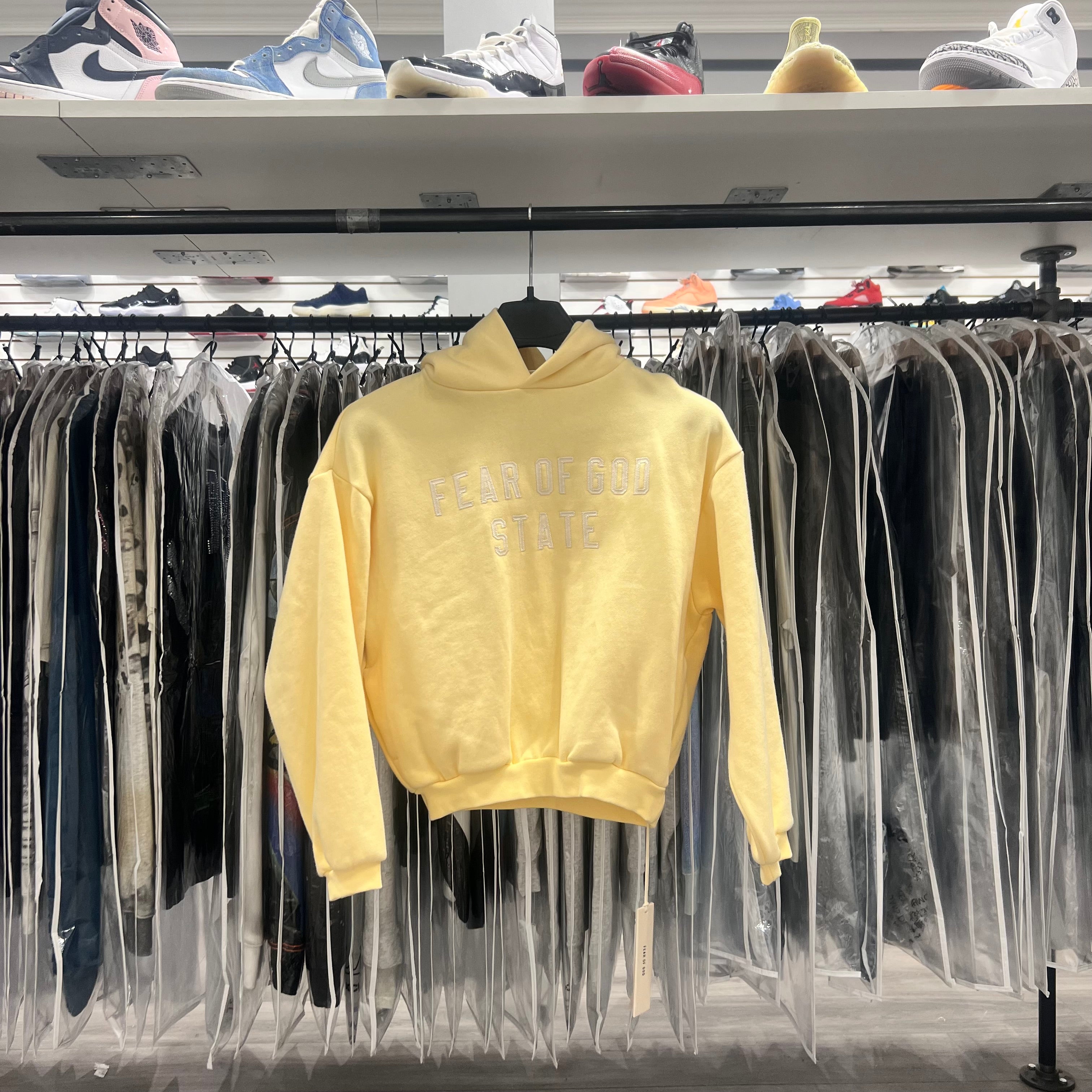 Fear Of God Essentials Kids Hoodie Canary