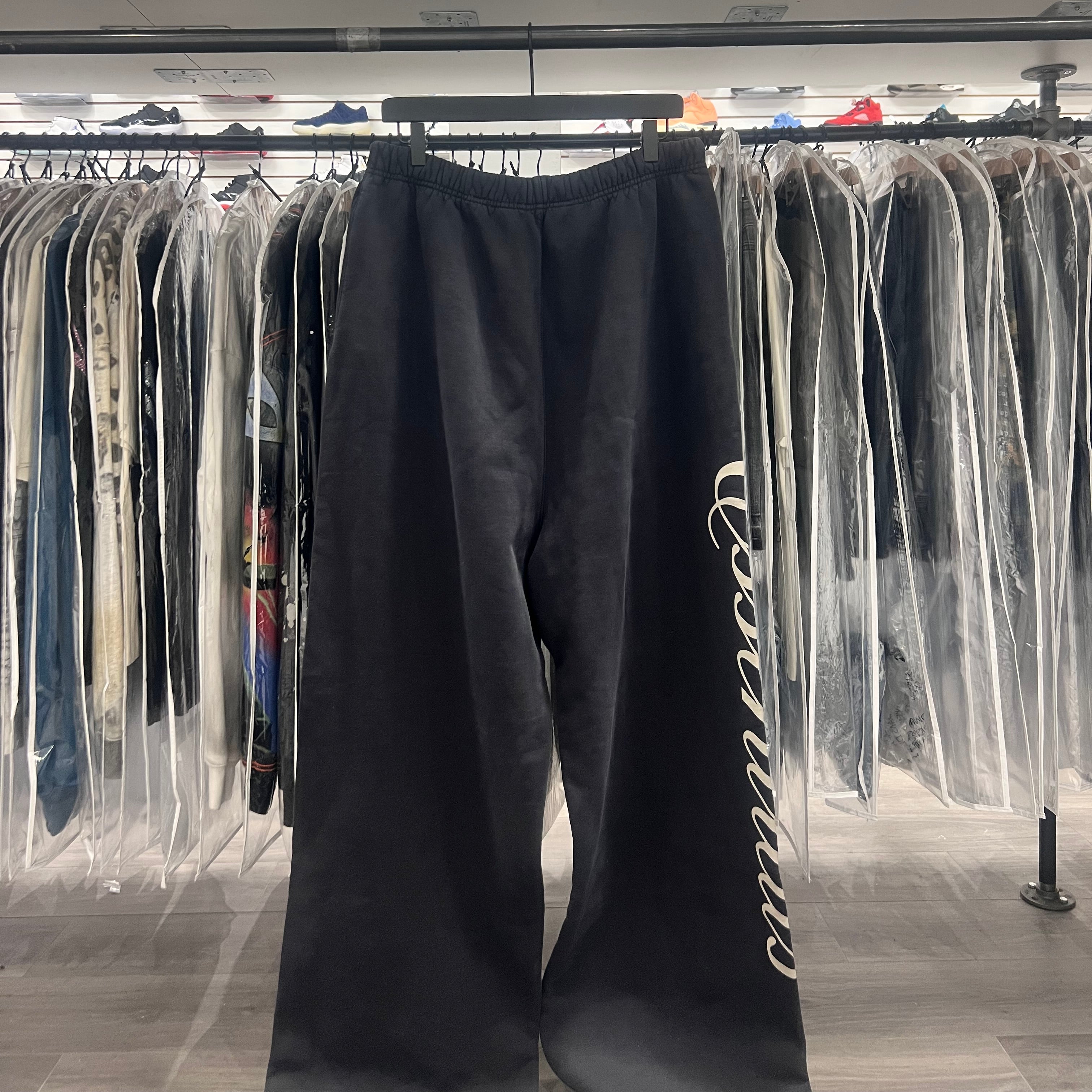 Fear Of God Script Logo Sweat Pants Black (Lightly Worn)