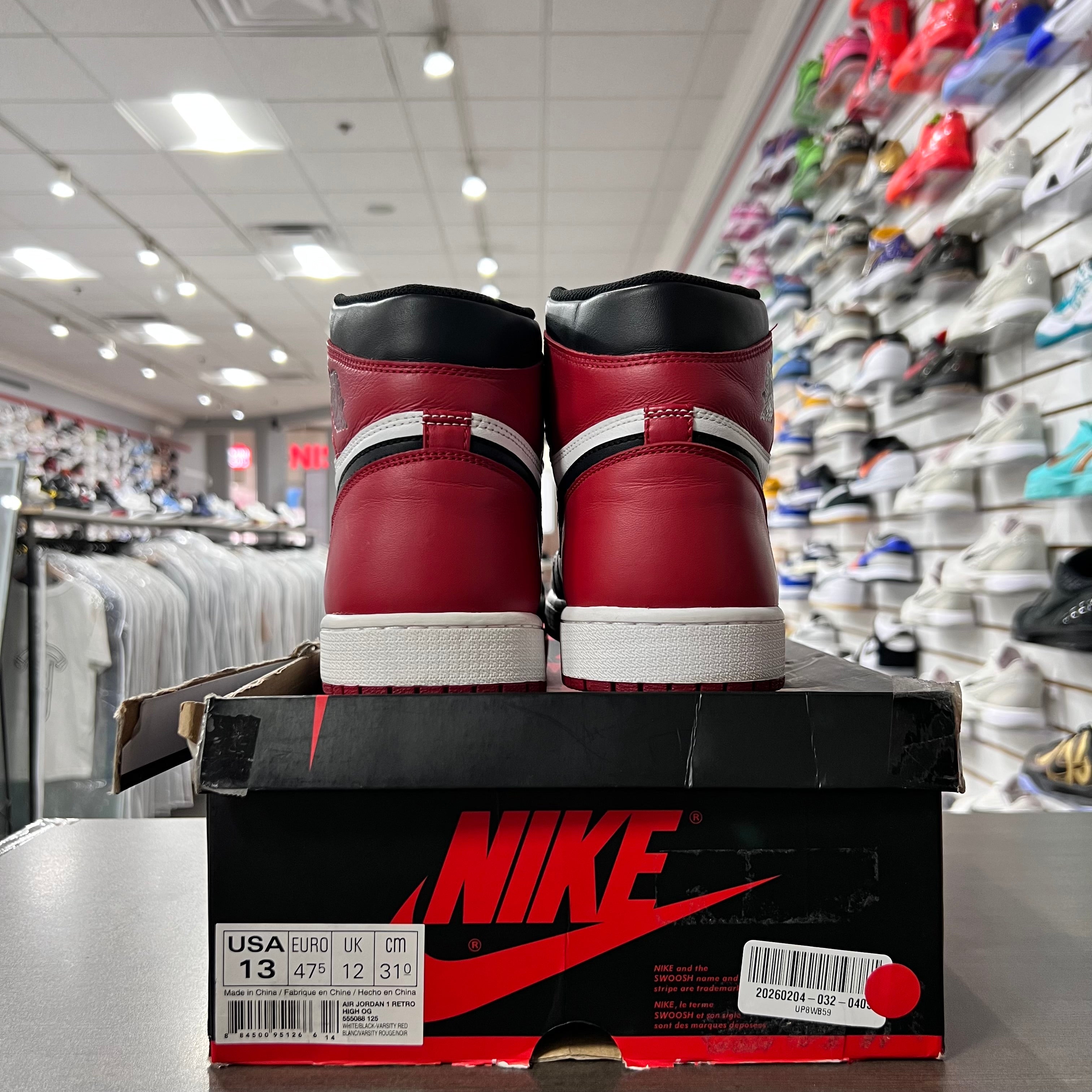 Jordan Retro 1 High Og Mens Black Toe (2016)(Lightly Worn)
