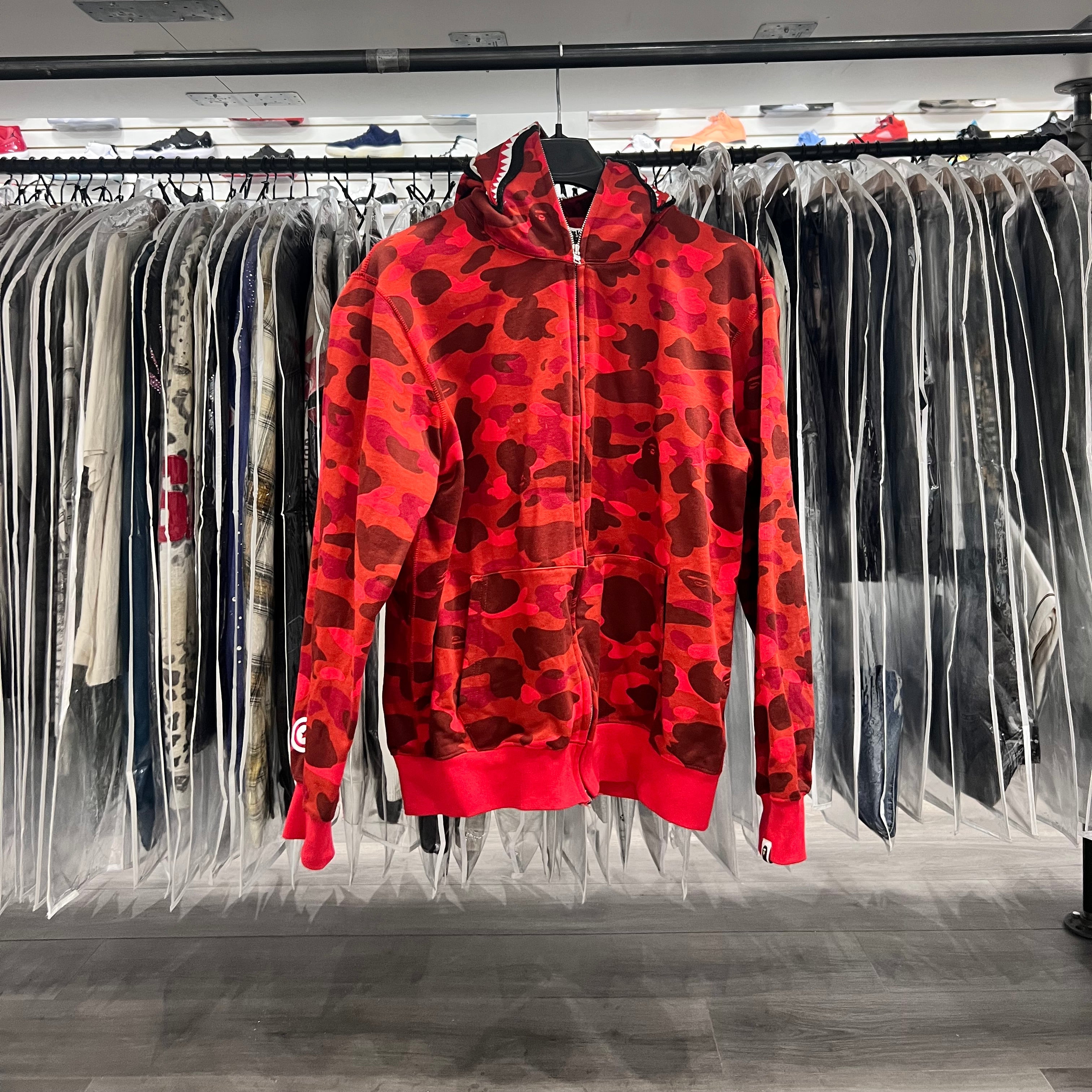 A Bathing Ape Red Camo Shark Zip Up (Lightly Worn)