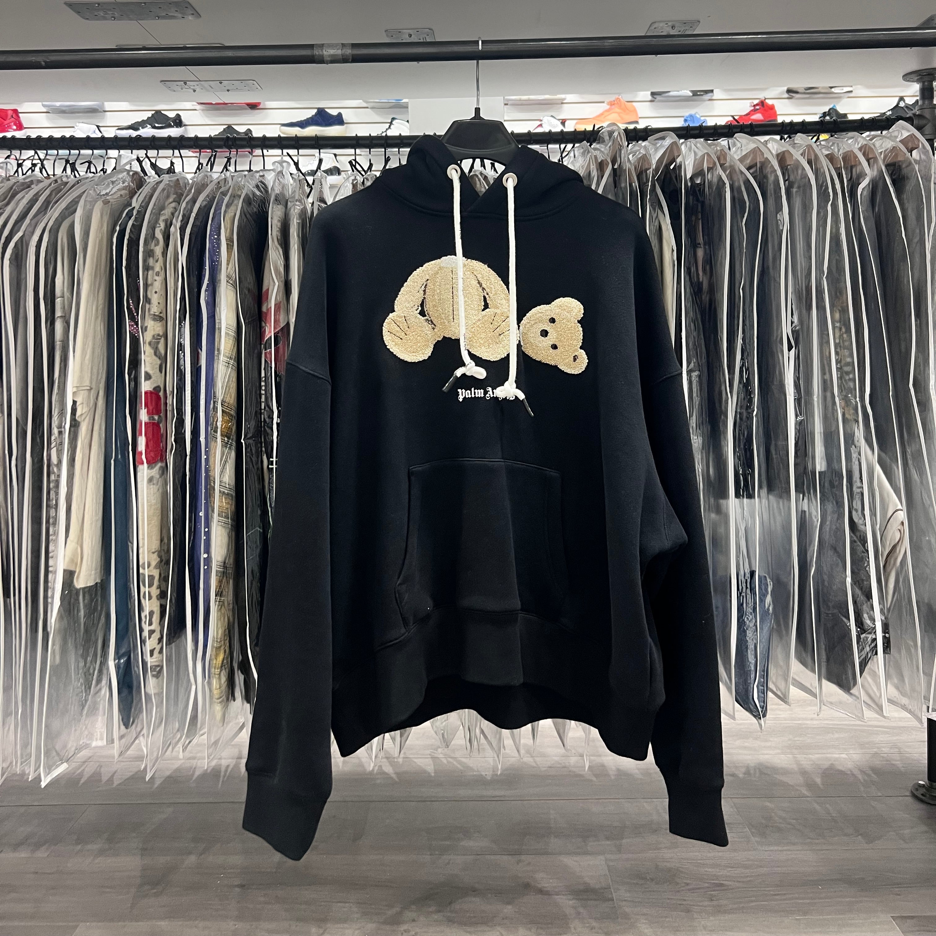 Palm Angels Teddy Bear Hoodie Black (Lightly Worn)