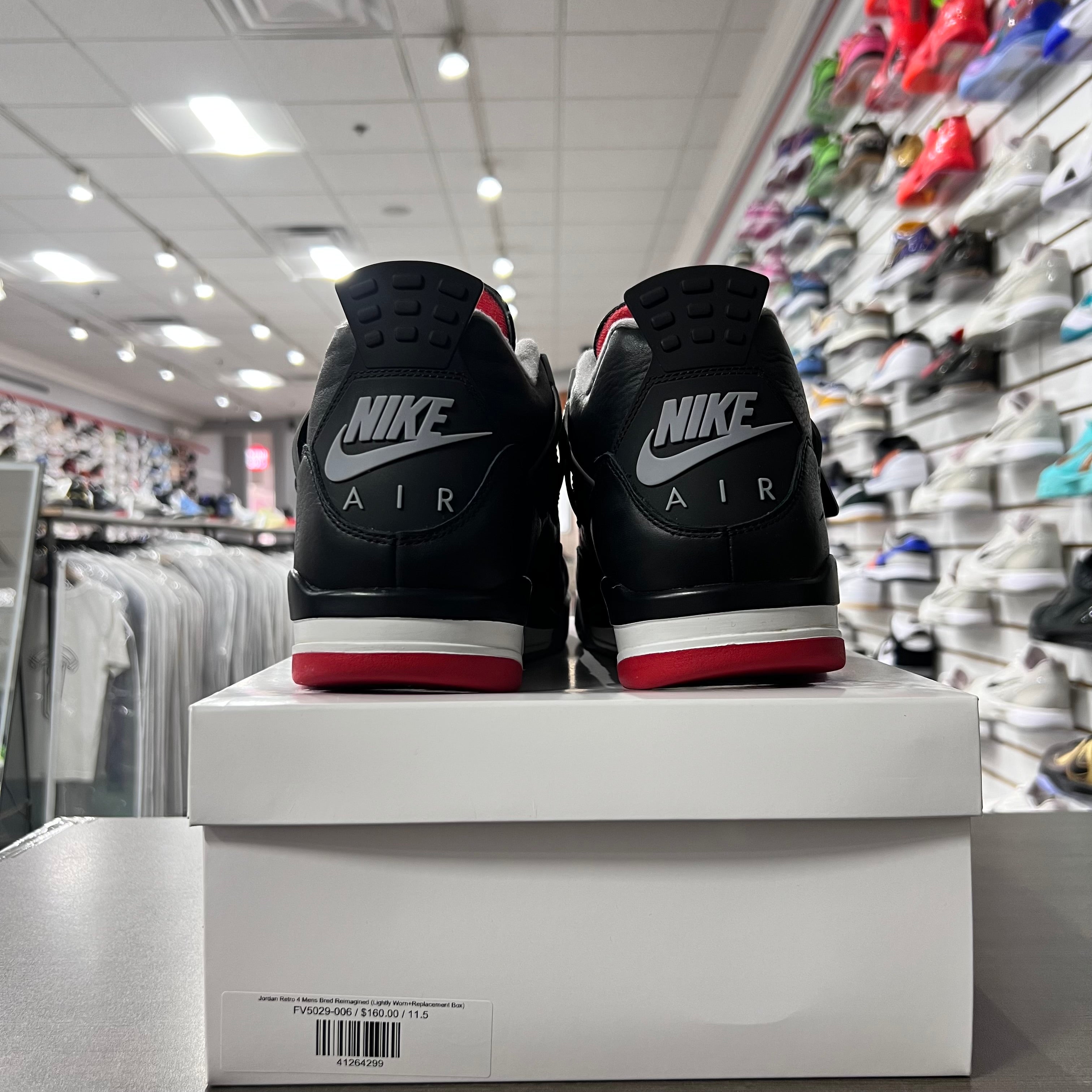 Jordan Retro 4 Mens Bred Reimagined (Lightly Worn+Replacement Box)