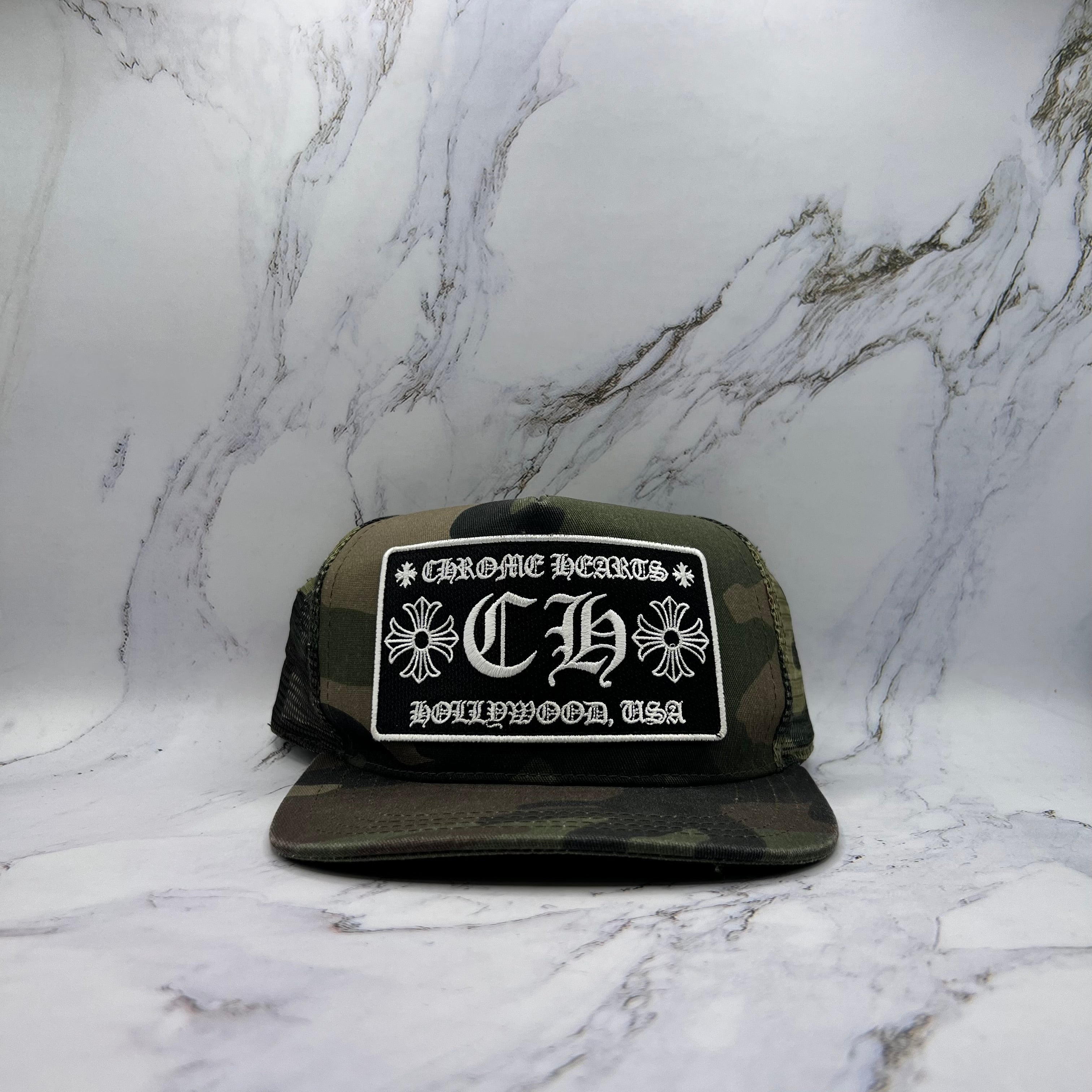 Chrome Hearts Hollywood Trucker Hat Camo (Lightly Worn)