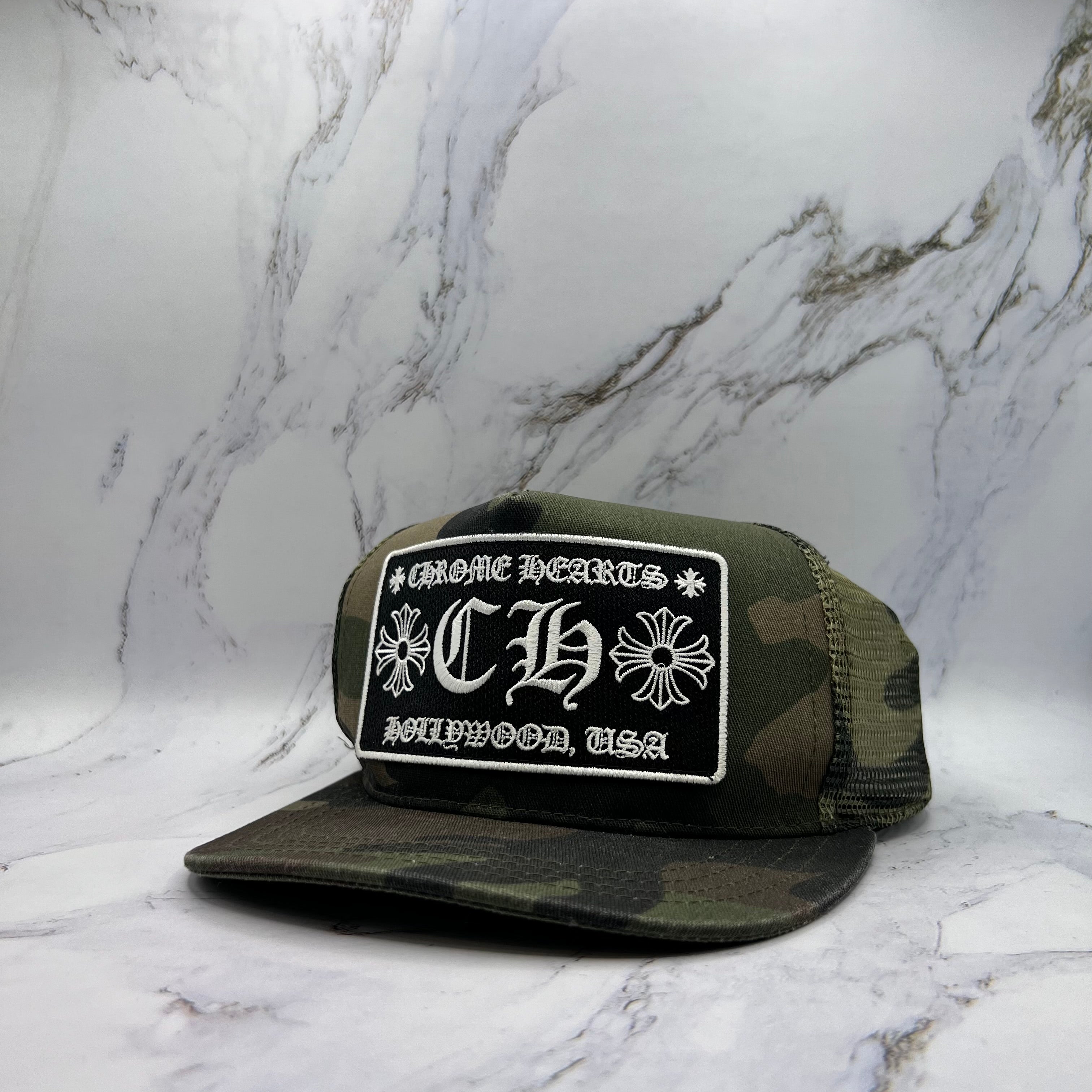 Chrome Hearts Hollywood Trucker Hat Camo (Lightly Worn)