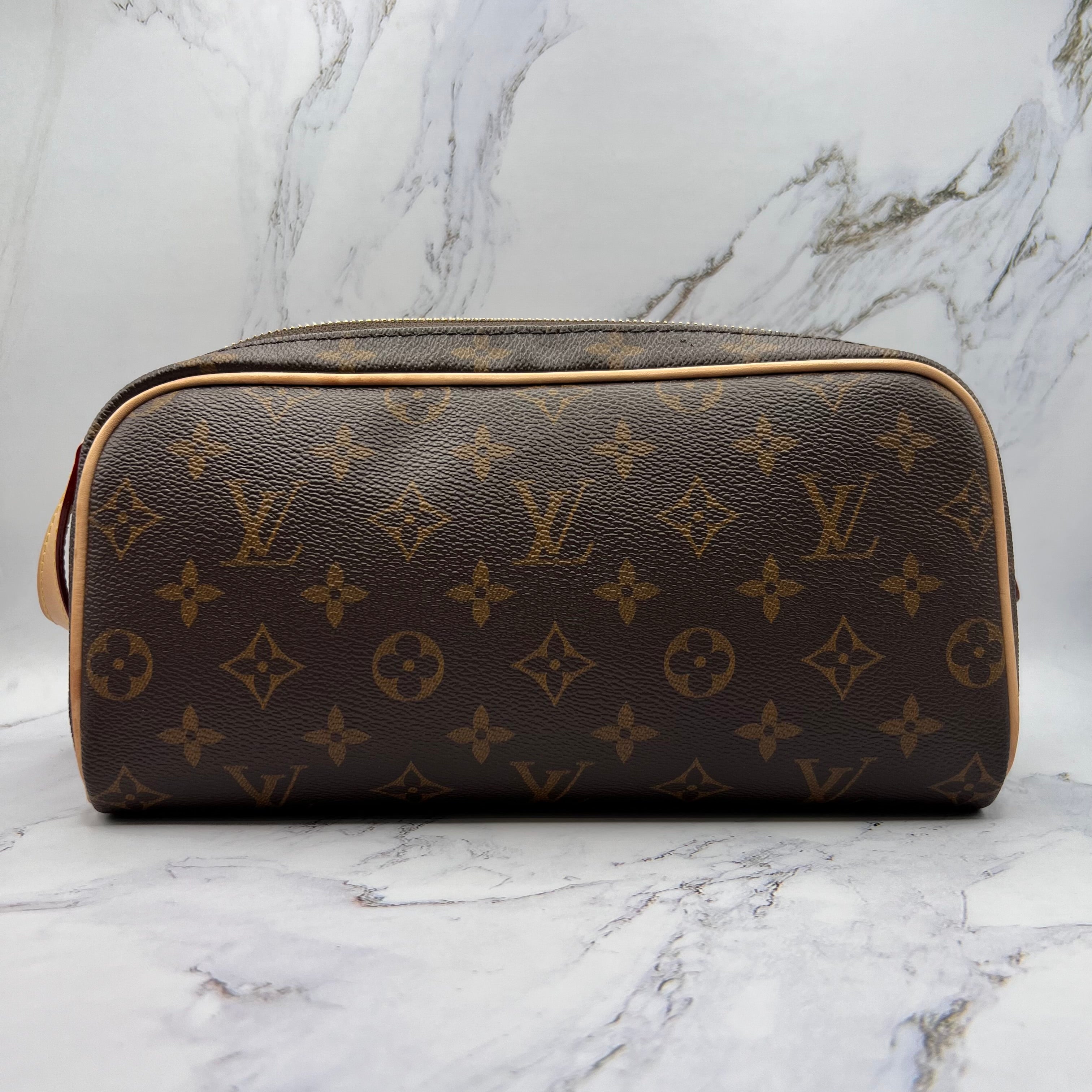 Louis Vuitton Dopp Kit Toilet Pouch Brown (Lightly Worn)