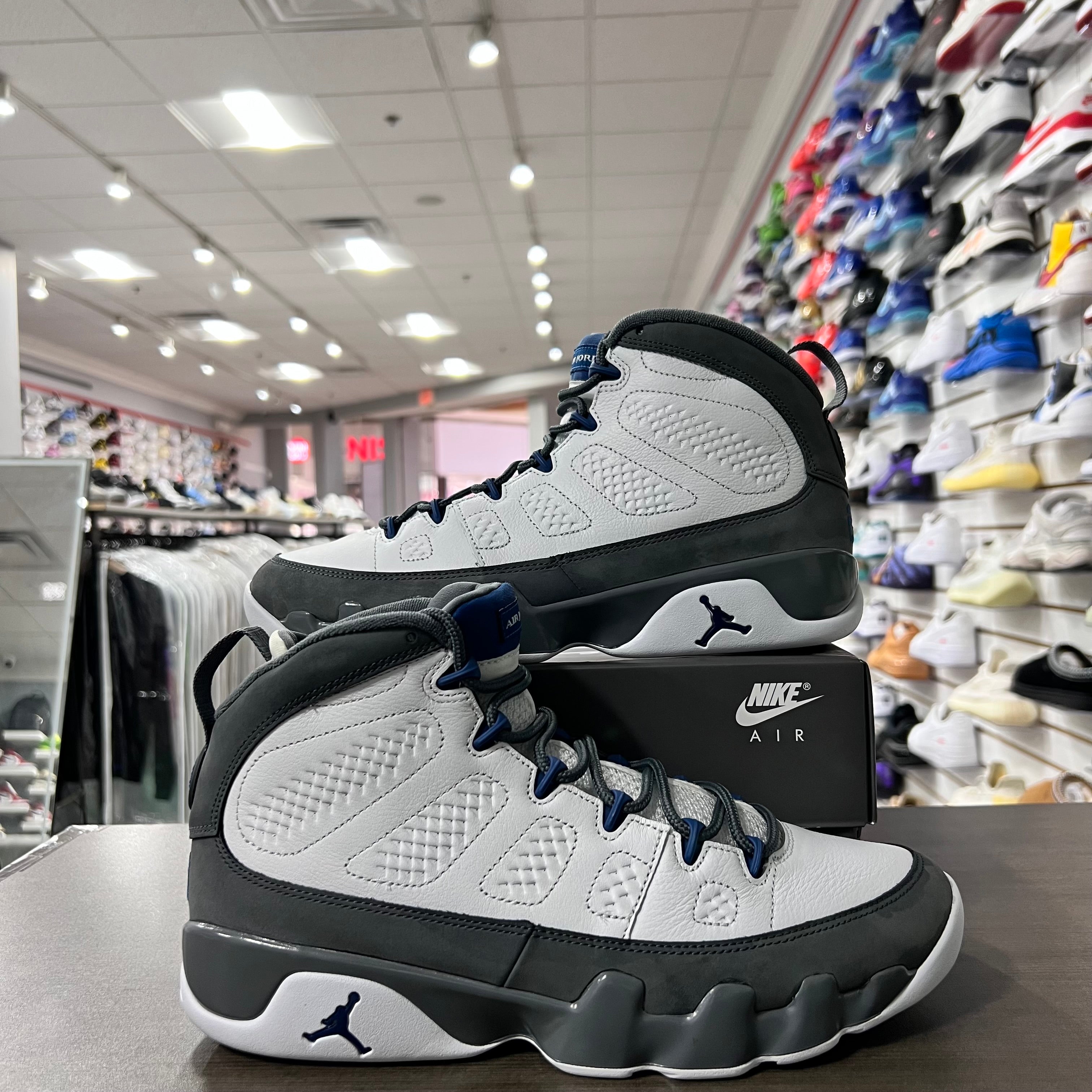 Jordan Retro 9 Mens Flint Grey French Blue (Lightly Worn)