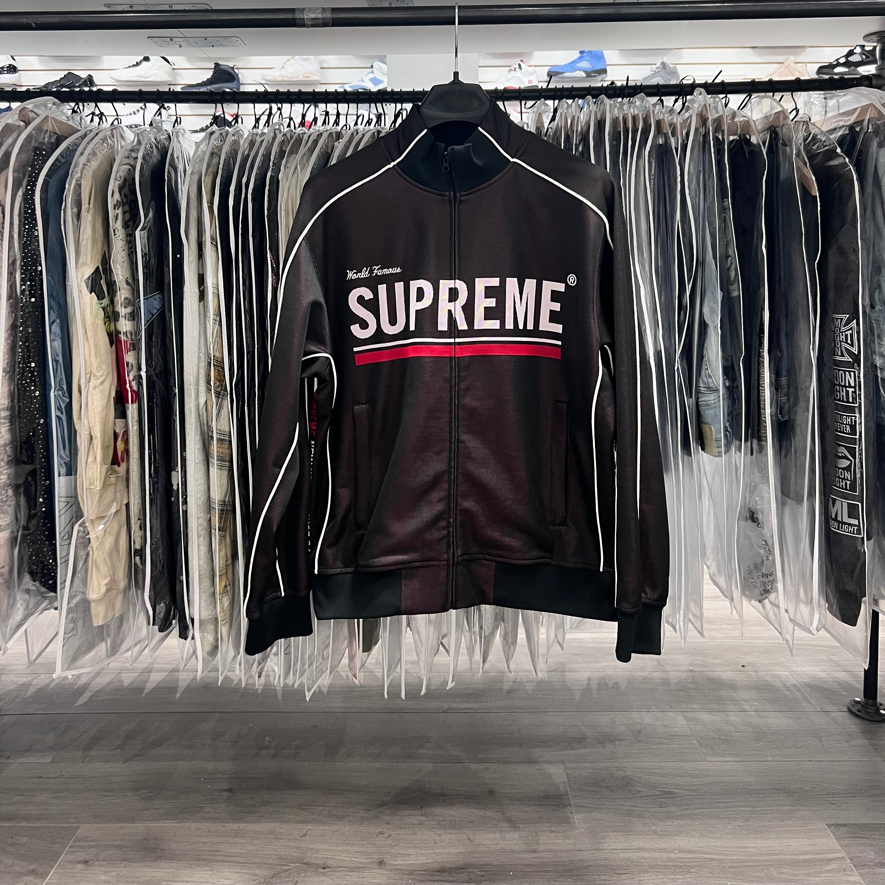 Supreme 22aw World Famous Jacquard Track Jacket Black (Lightly Worn)