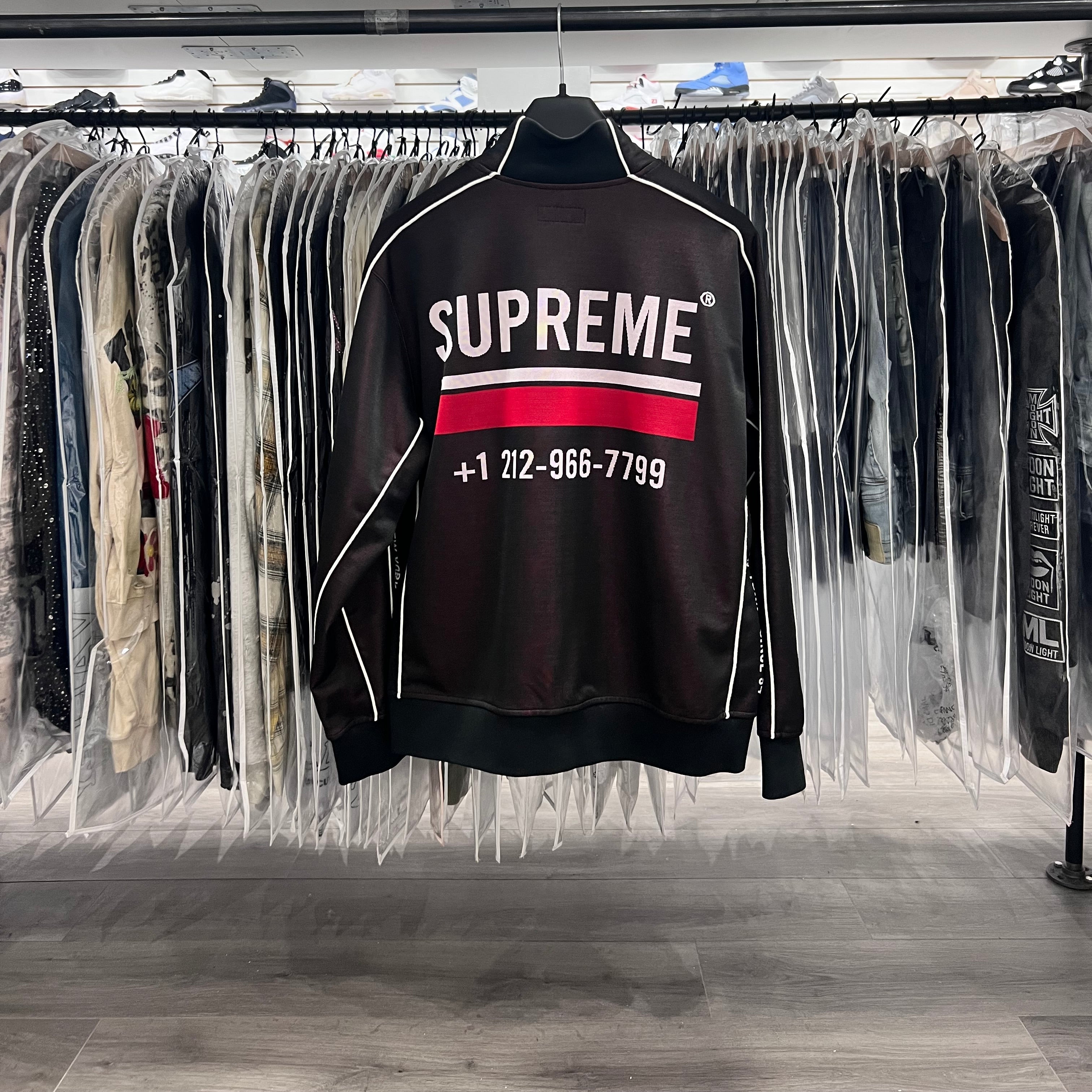 Supreme 22aw World Famous Jacquard Track Jacket Black (Lightly Worn)