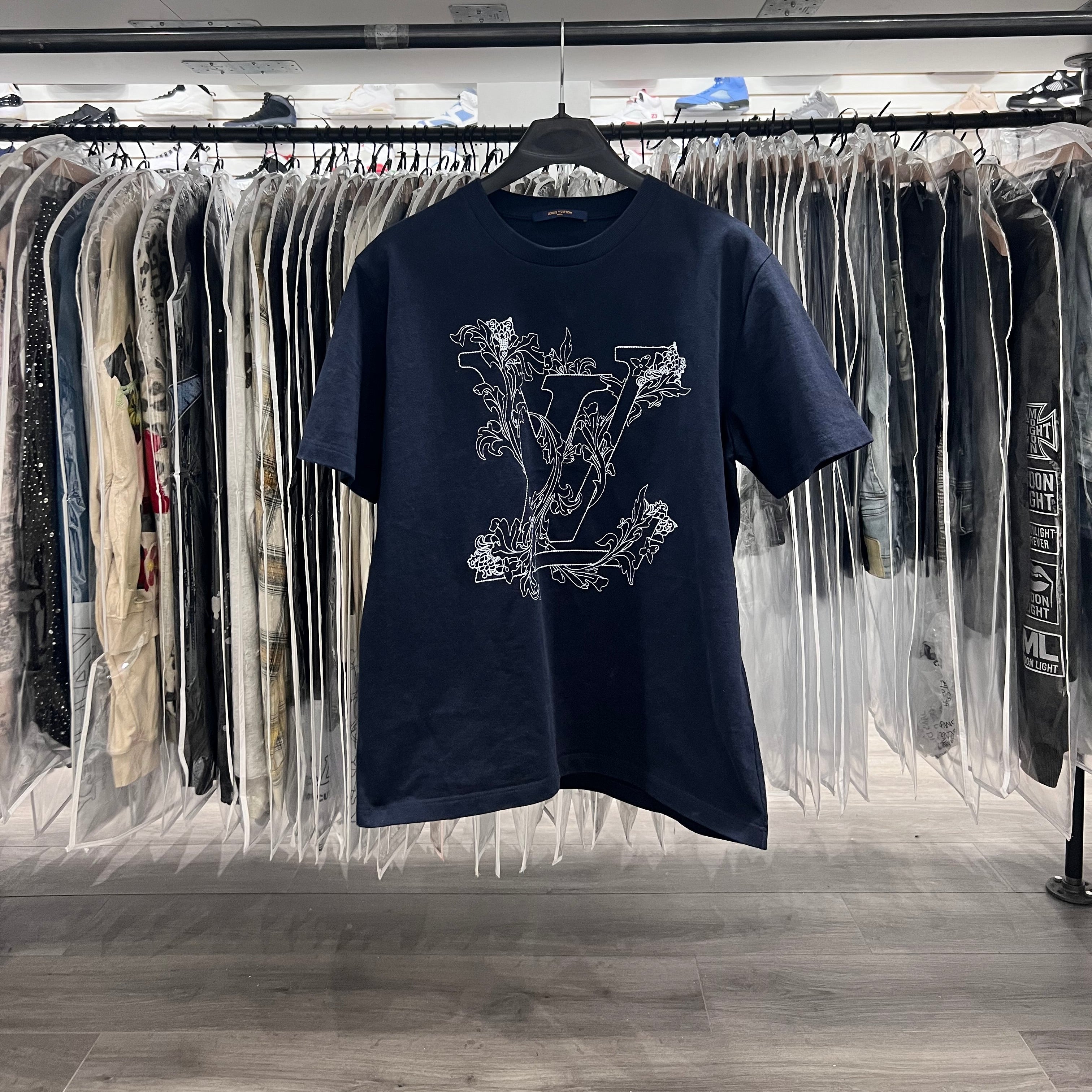 Louis Vuitton Embroidered Logo Tee Black (Lightly Worn)