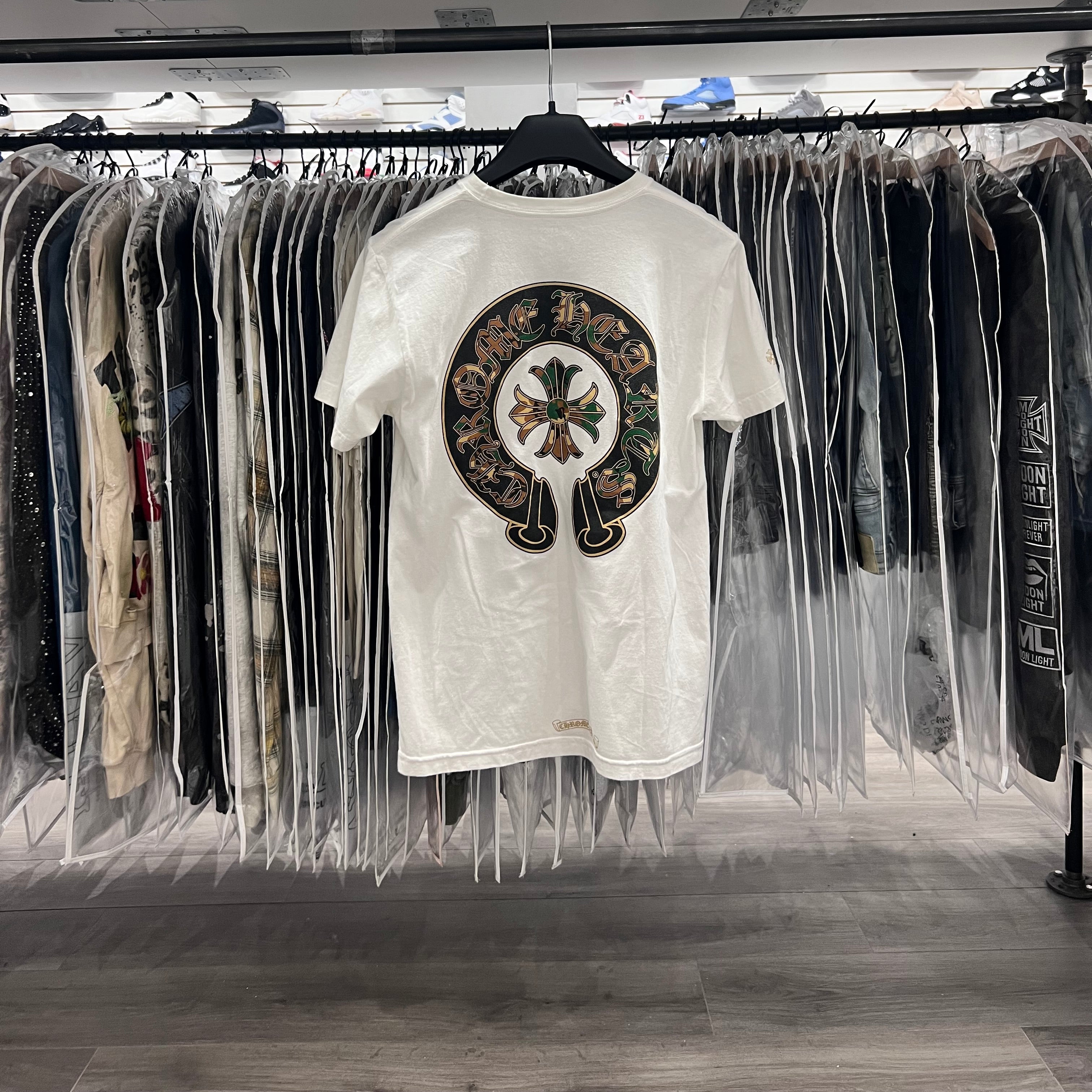 Chrome Hearts Camo Horsehoe Tee White (Lightly Worn)