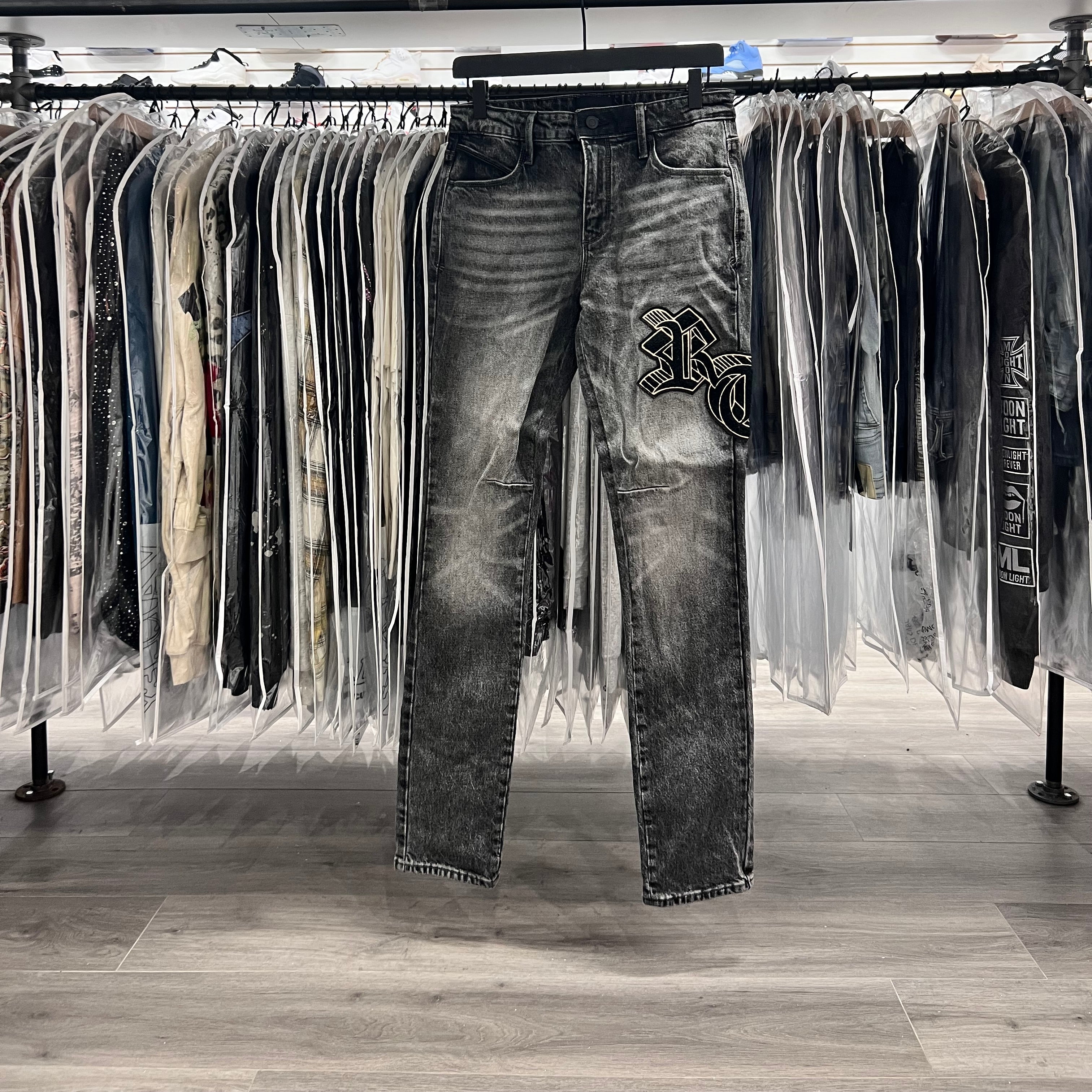 RTA Black Patch Jeans (Lightly Worn)