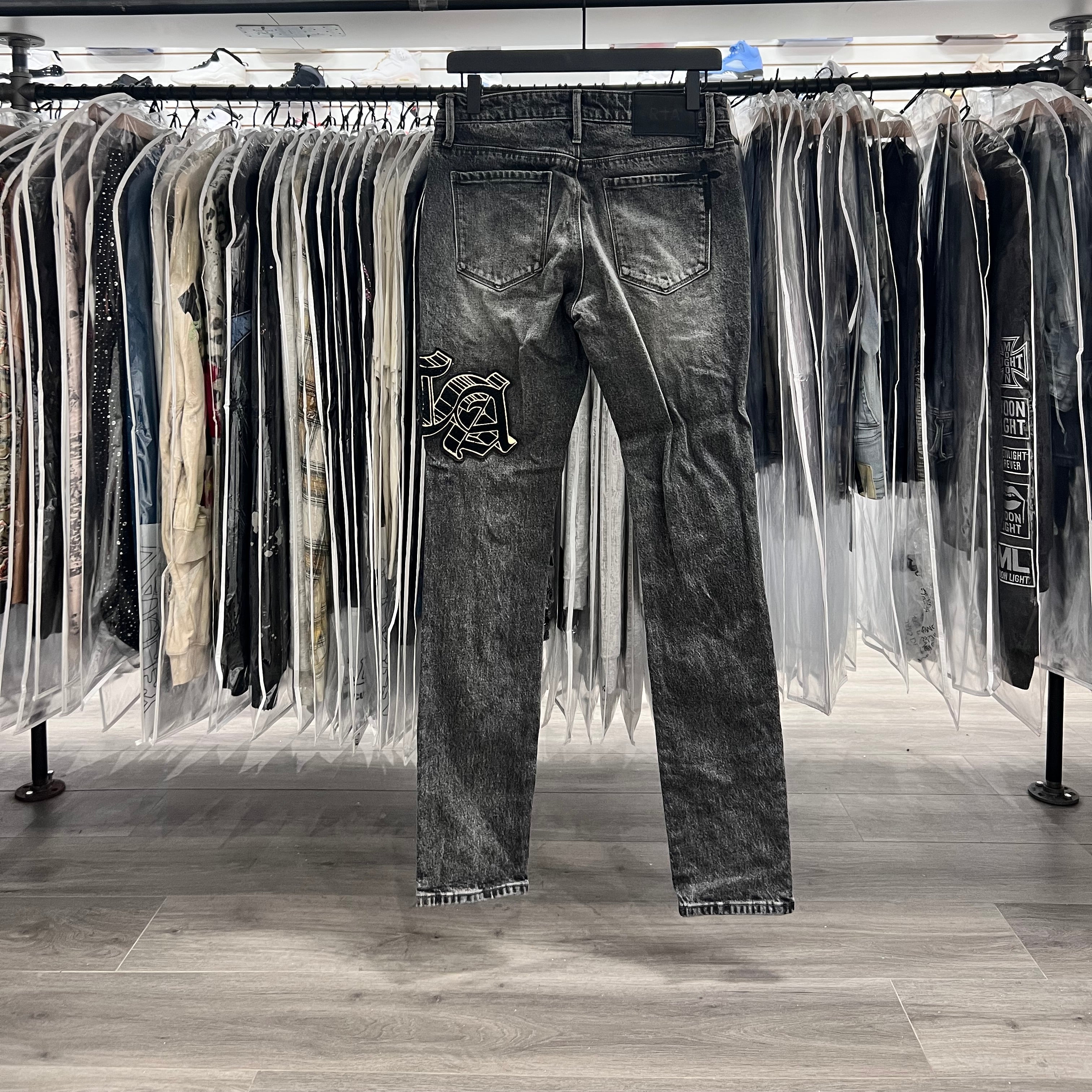 RTA Black Patch Jeans (Lightly Worn)
