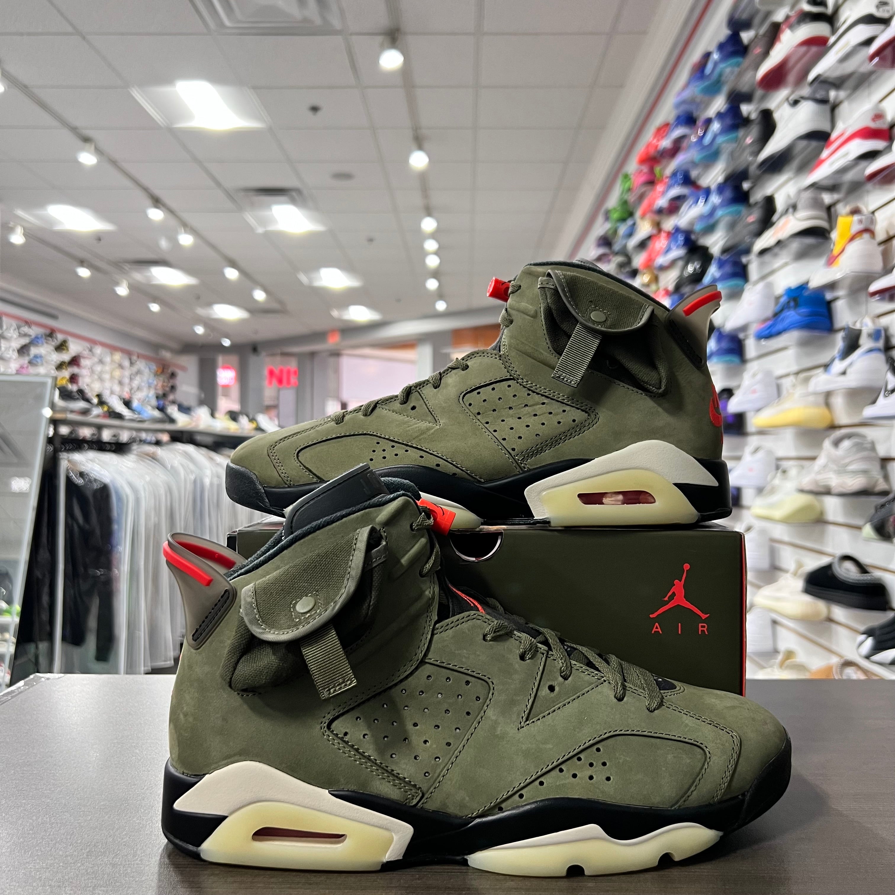 Jordan Retro 6 Mens Travis Olive (Lightly Worn)