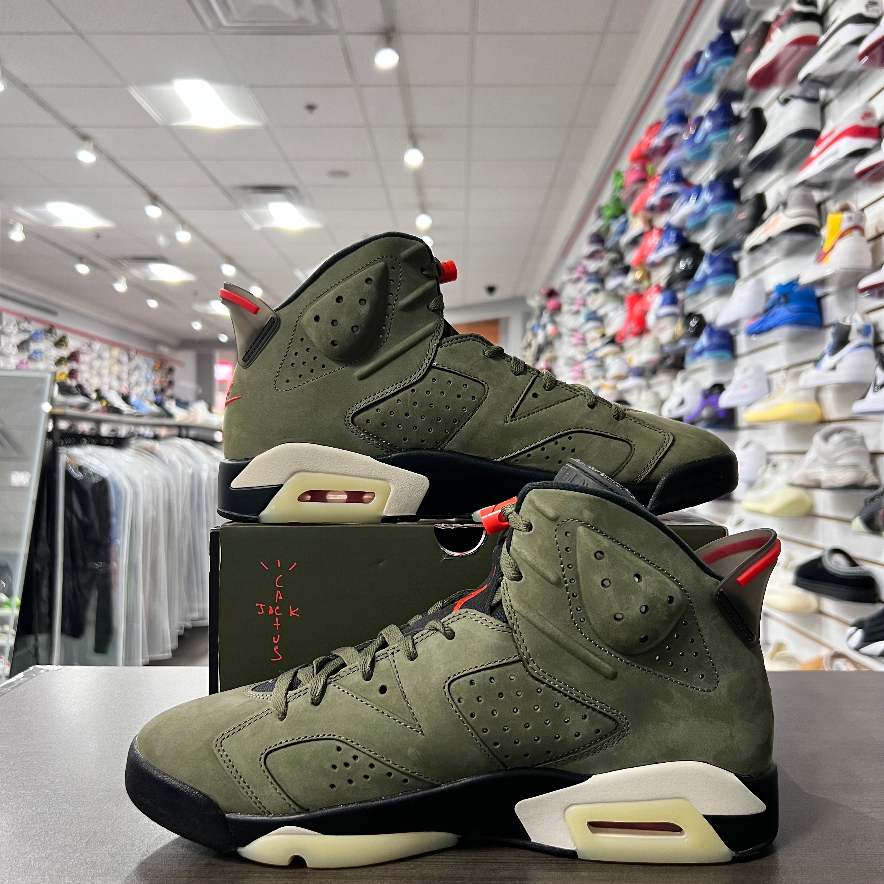 Jordan Retro 6 Mens Travis Olive (Lightly Worn)