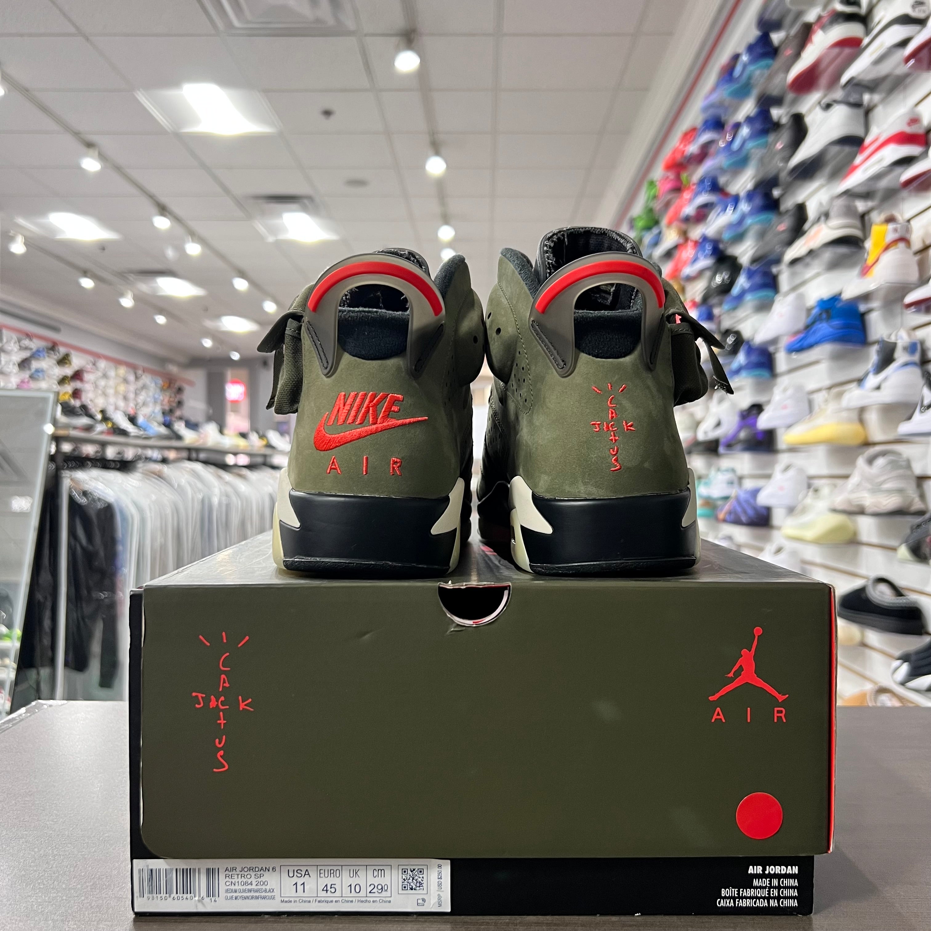 Jordan Retro 6 Mens Travis Olive (Lightly Worn)