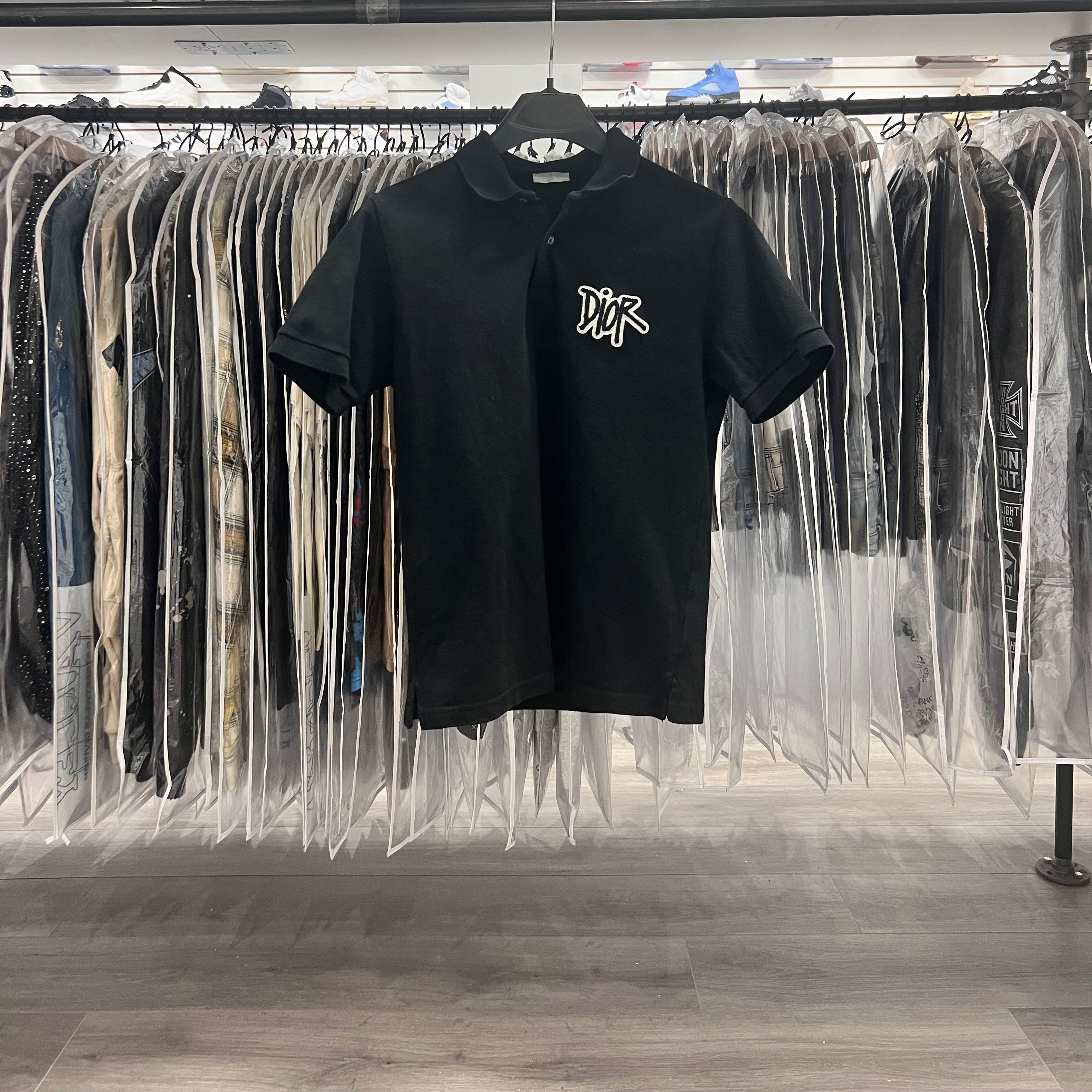 Dior Embroidered Patch Polo Black (Lightly Worn)