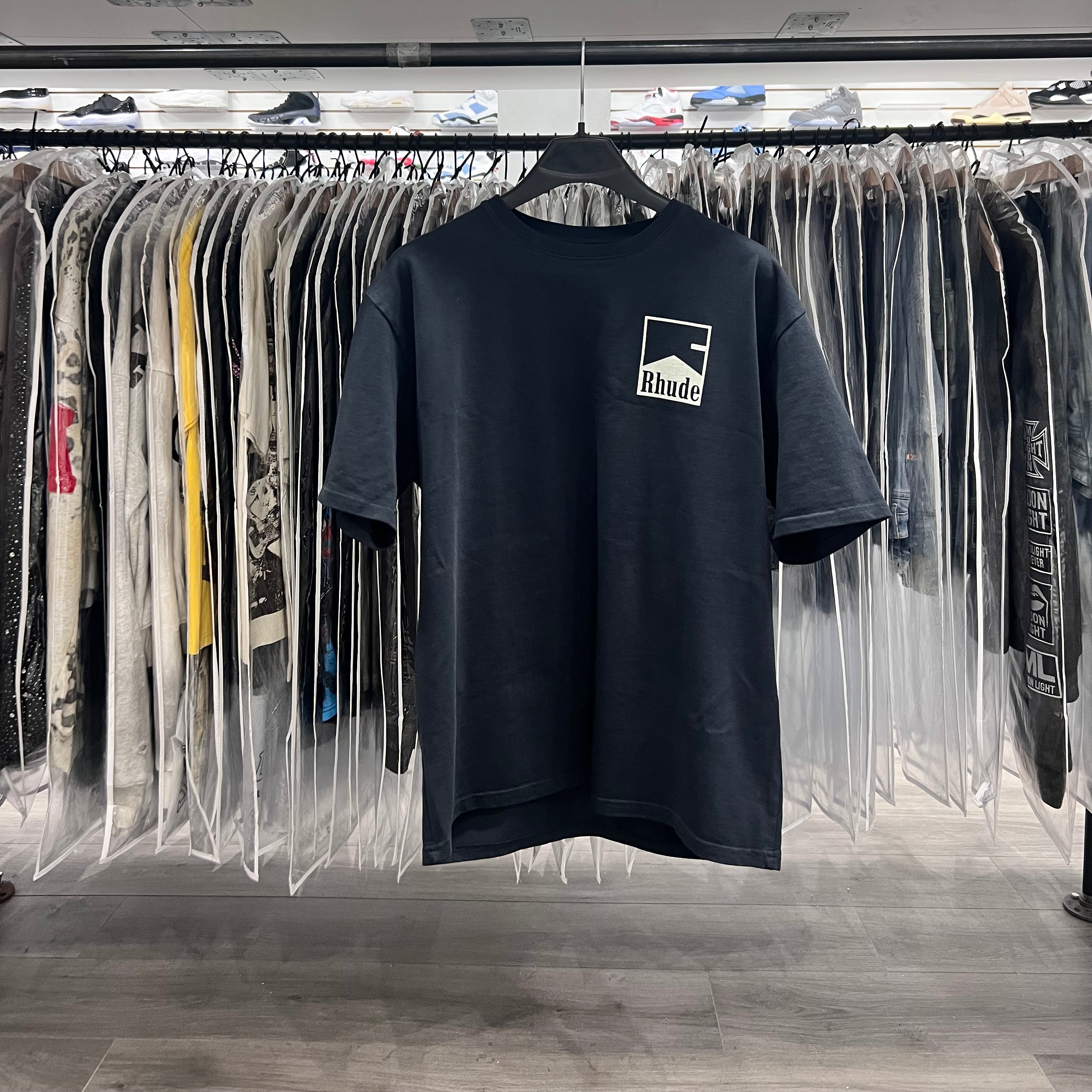 Rhude Chevron Logo Tee Black (Lightly Worn)