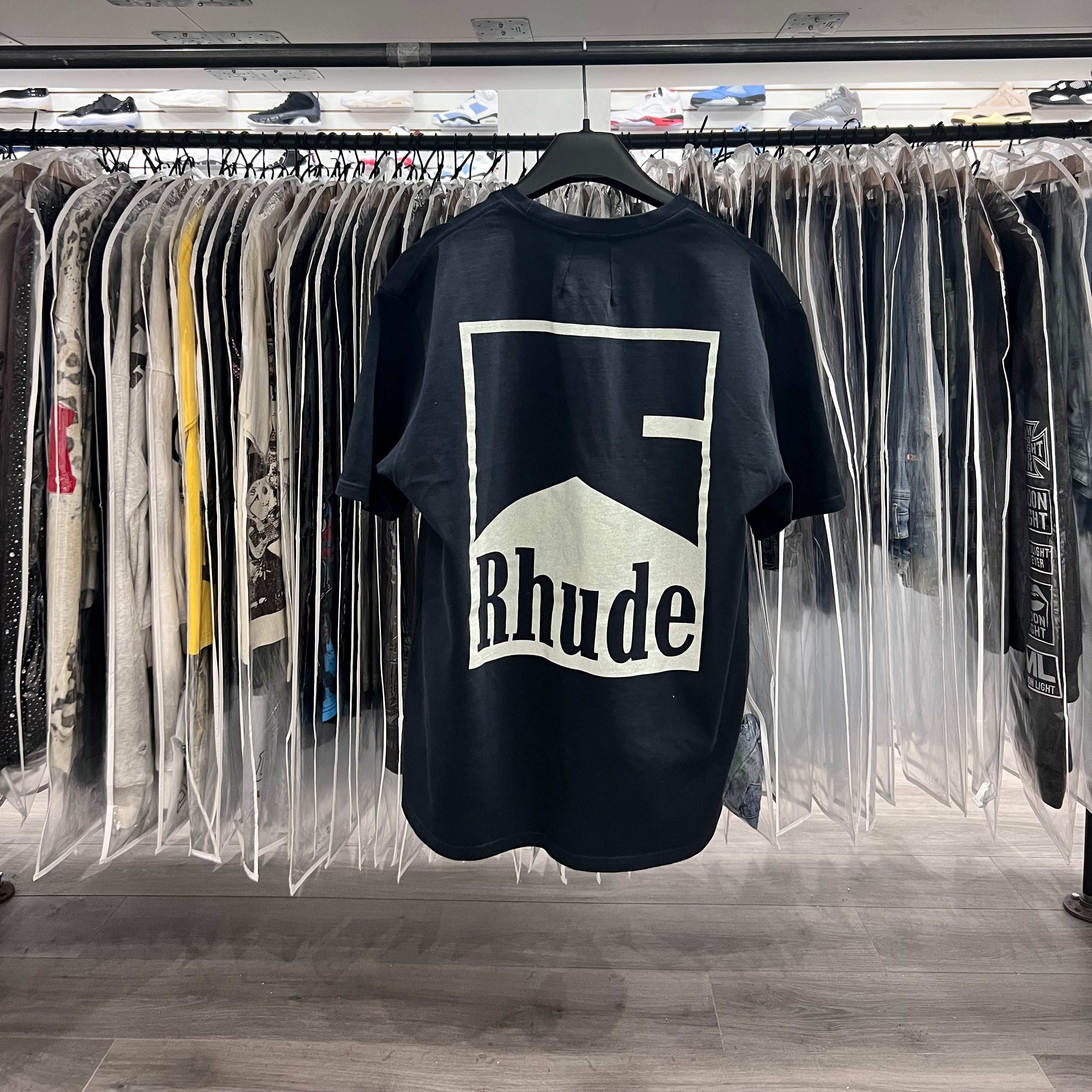 Rhude Chevron Logo Tee Black (Lightly Worn)