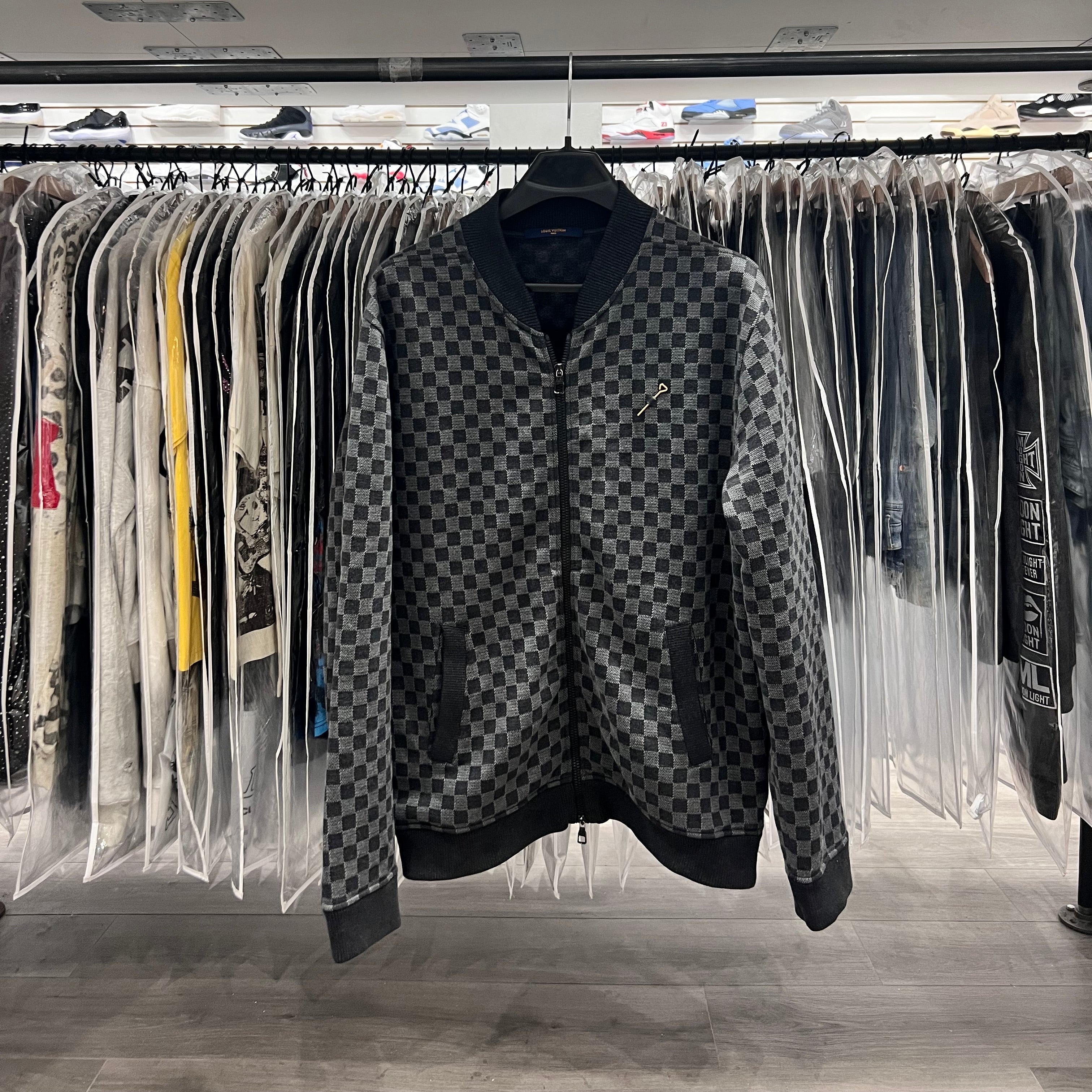 Louis Vuitton Damier Zip Up Sweater Black (Lightly Worn)