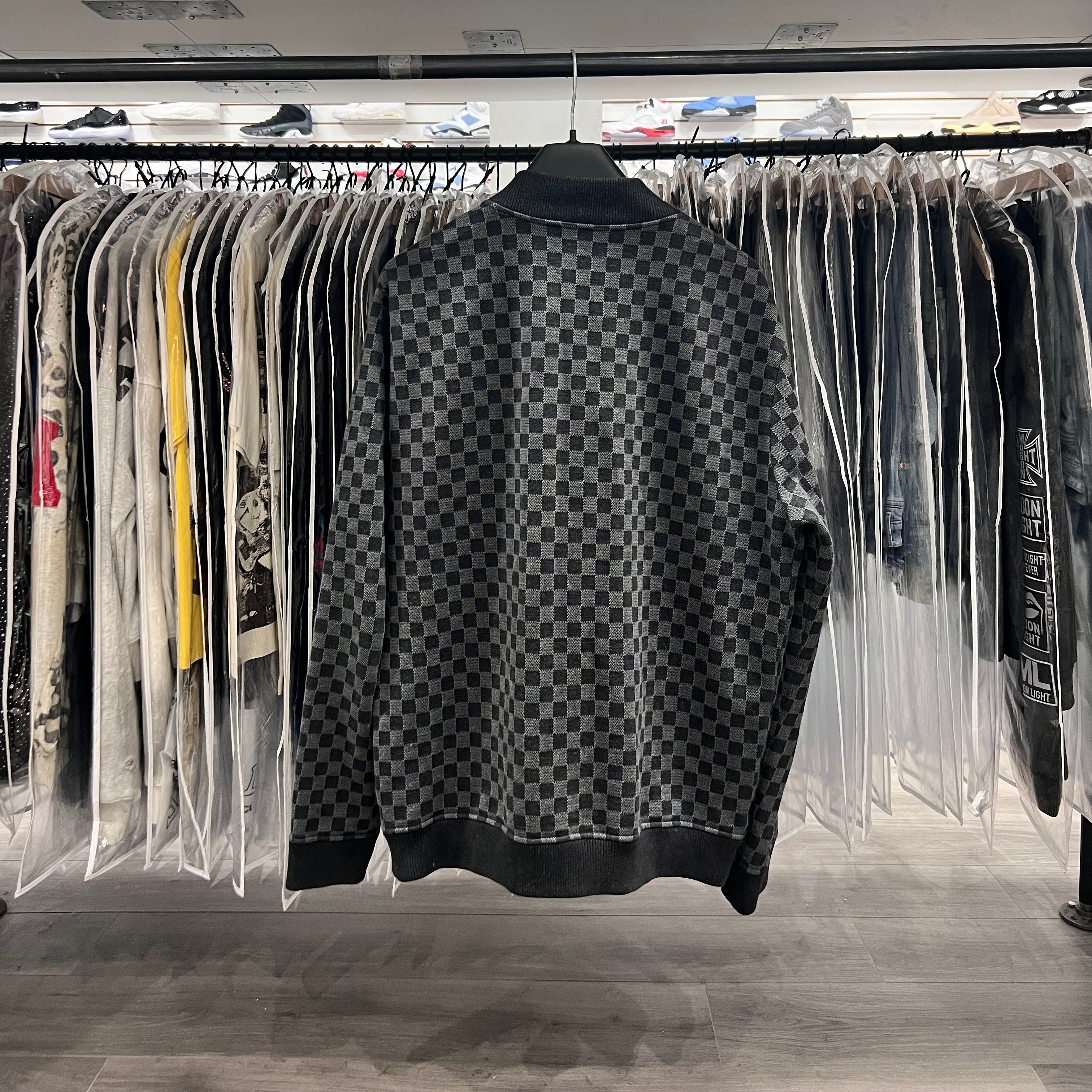 Louis Vuitton Damier Zip Up Sweater Black (Lightly Worn)