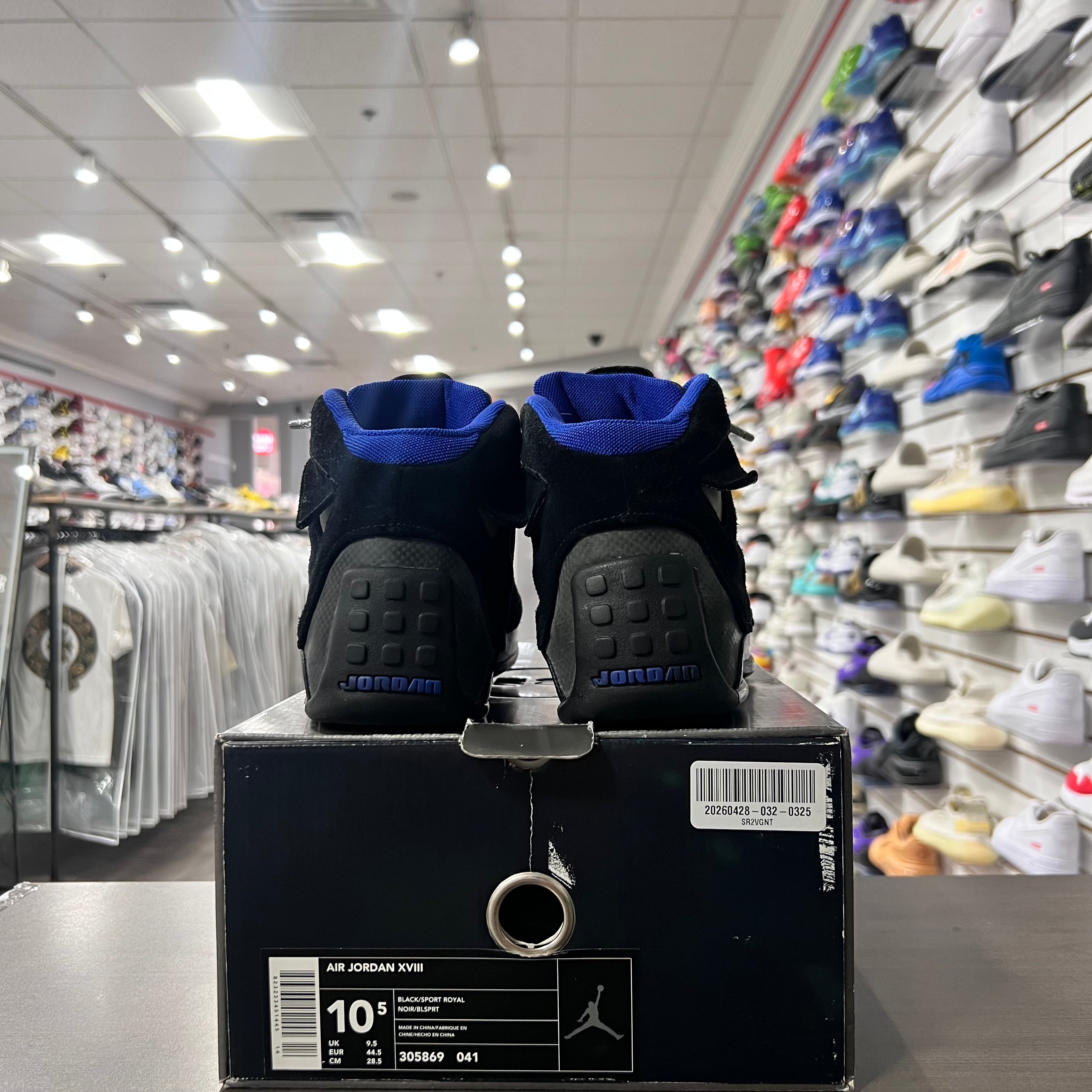 Jordan Retro 18 Black Sport Royal (2018)(Lightly Worn)