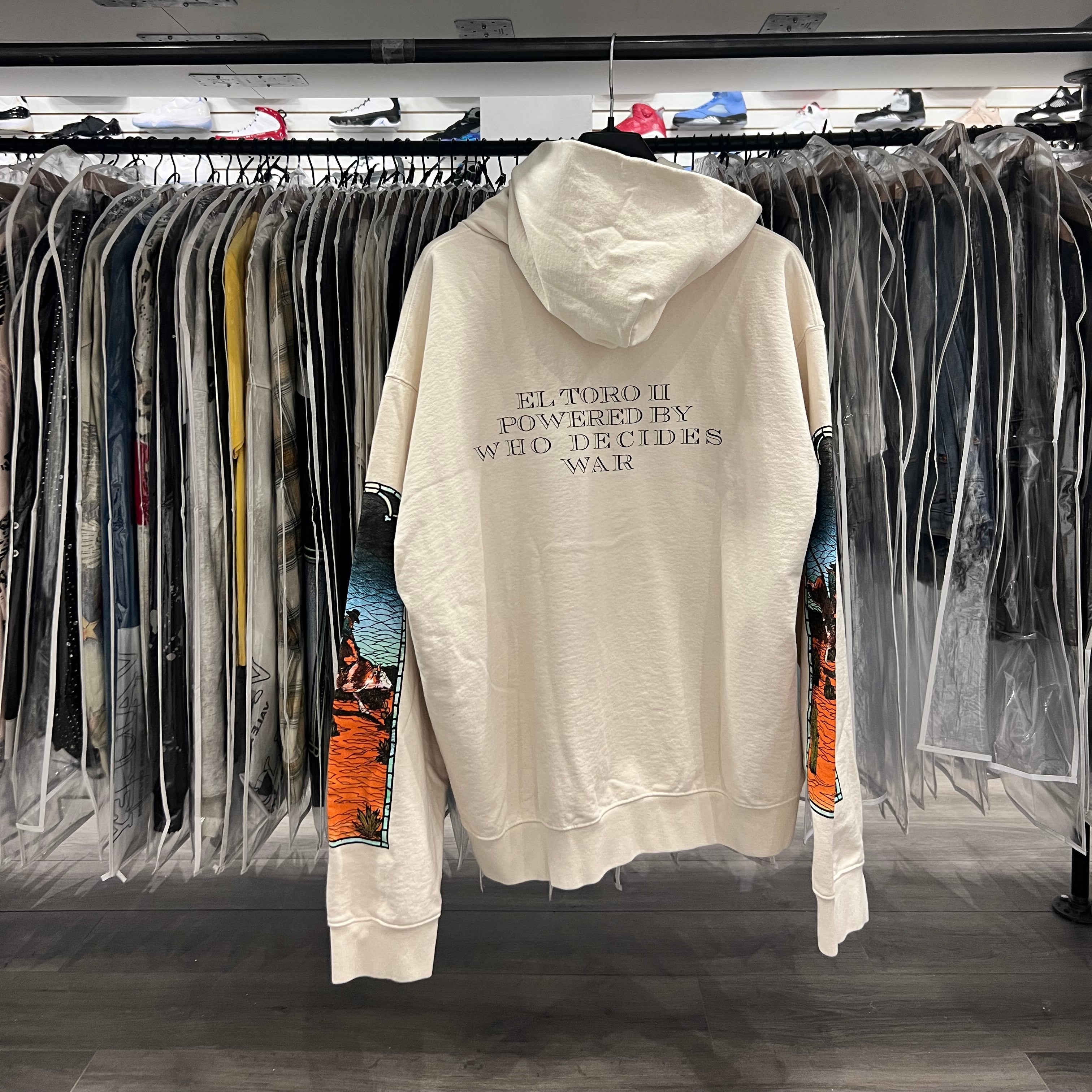 Who Decides War X EST Gee Stained Glass Hoodie Cream (Lightly Worn)