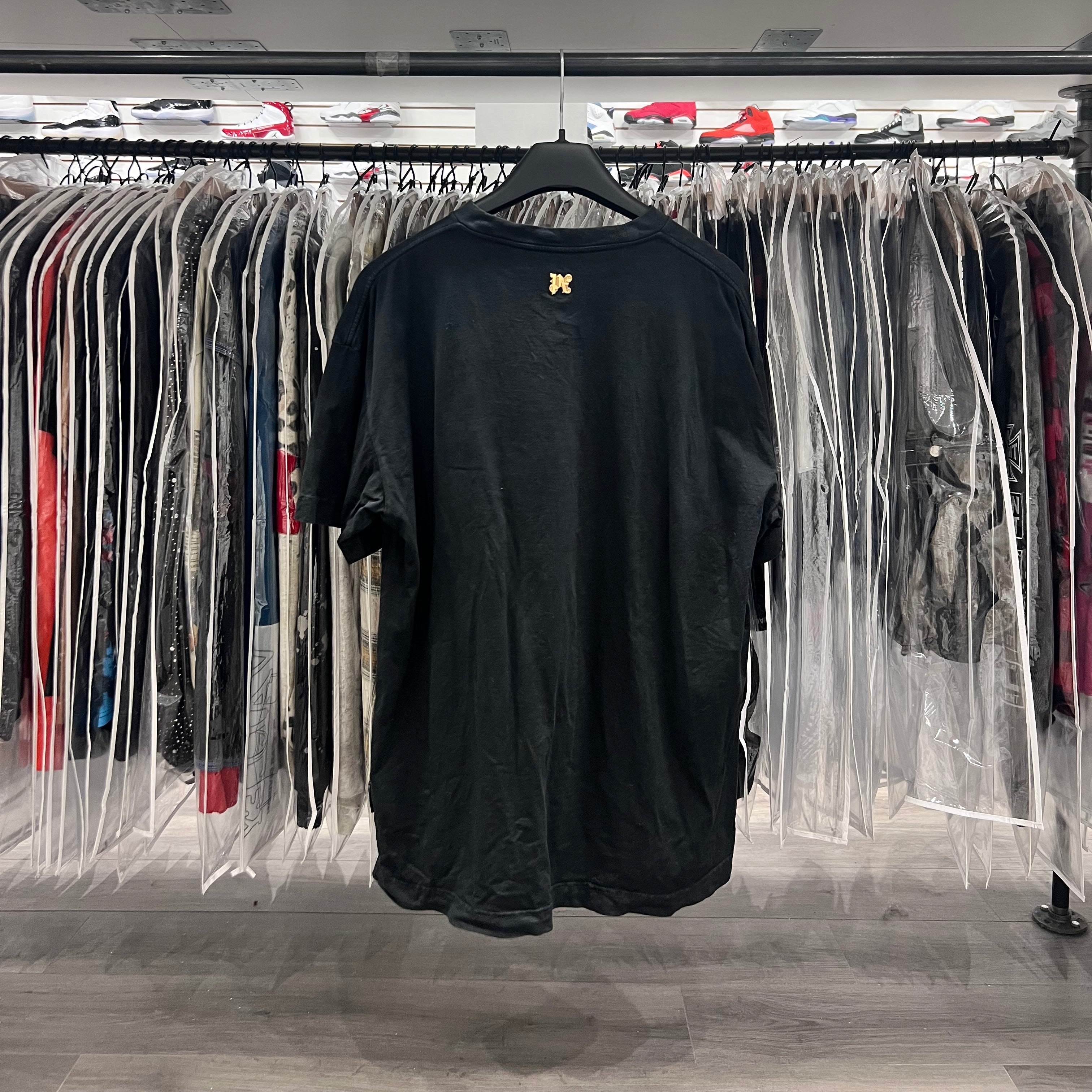 Palm Angels Fire Logo Tee Black (Lightly Worn)