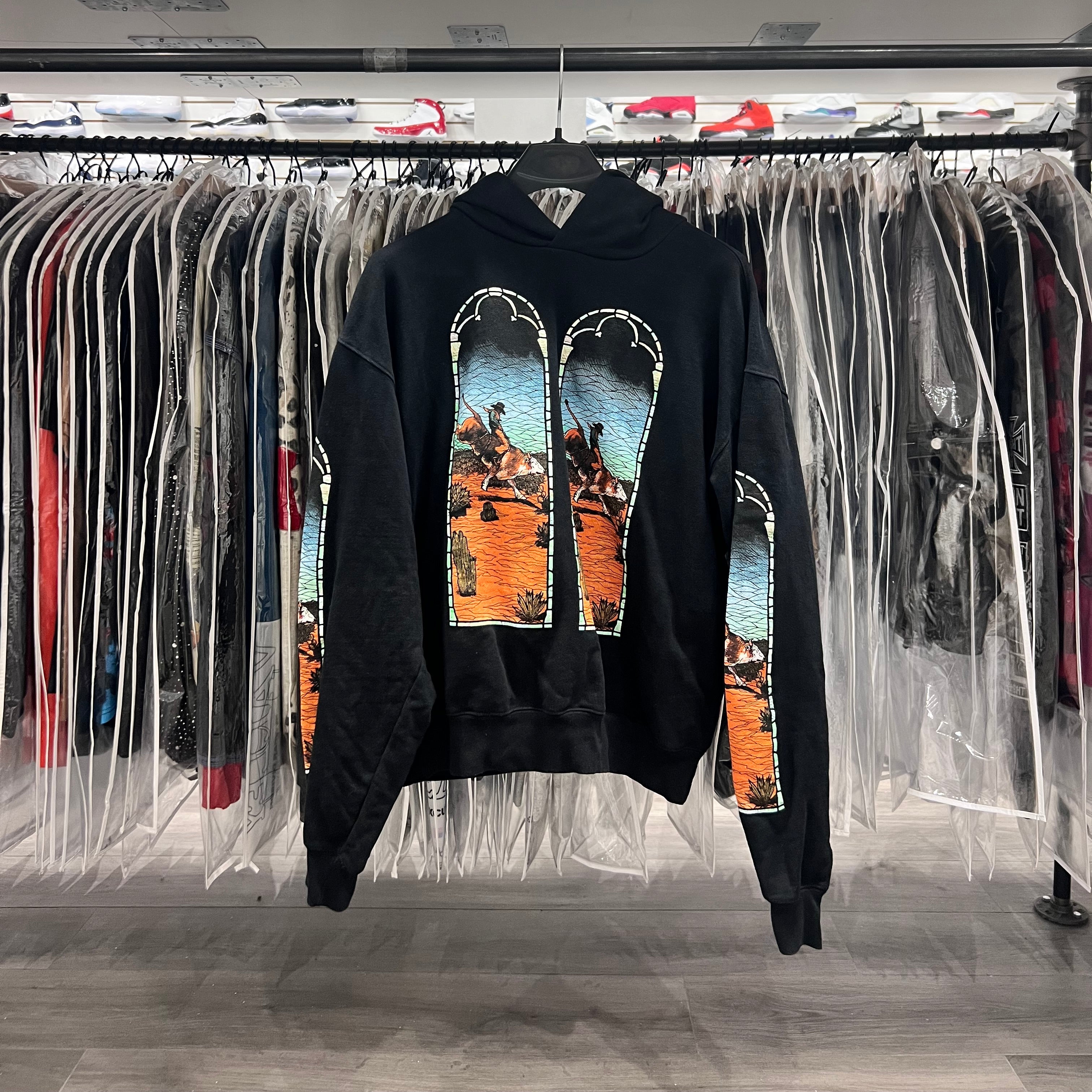 Who Decides War X EST Gee Stained Glass Hoodie Black (Lightly Worn)