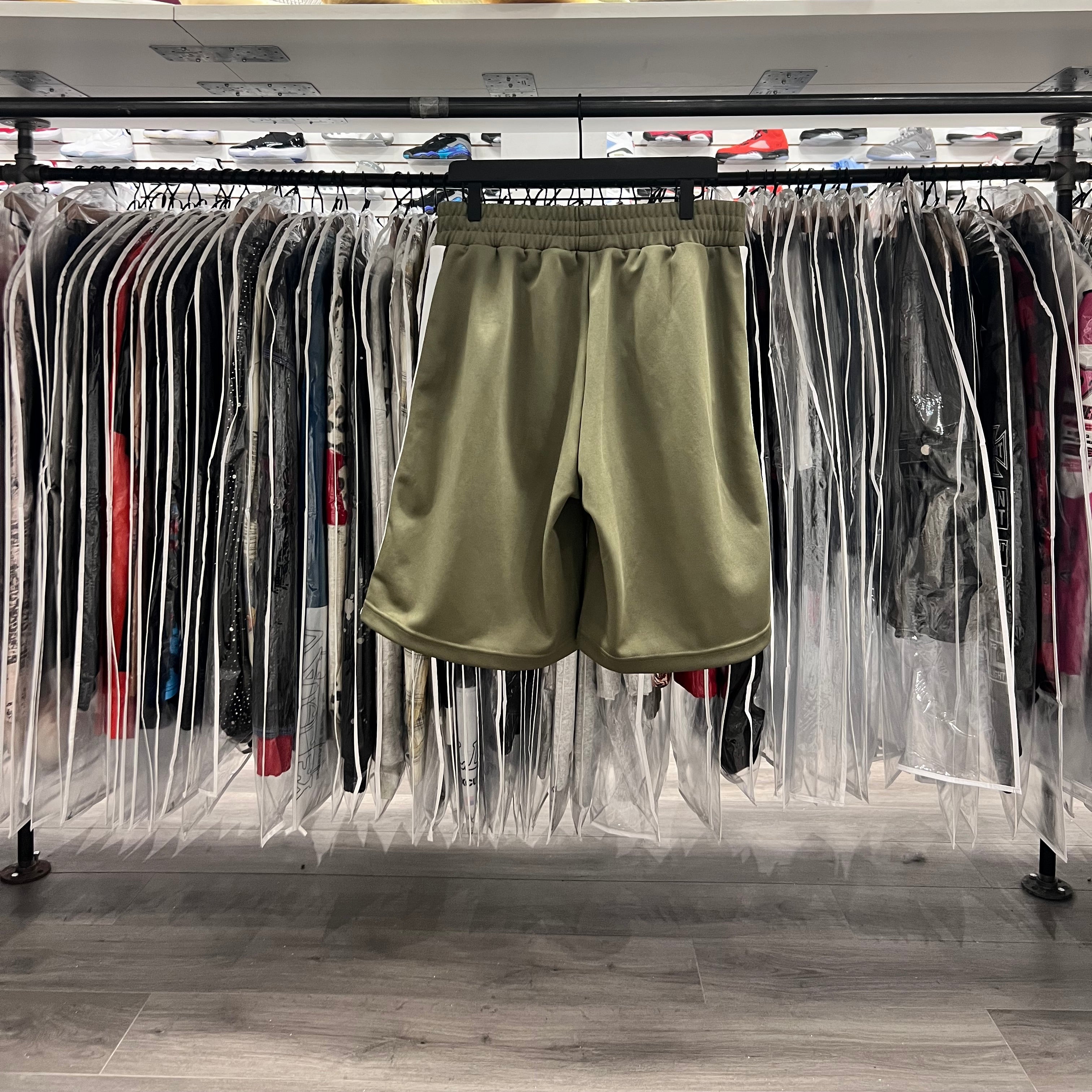 Palm Angels Track Shorts Olive (Lightly Worn)